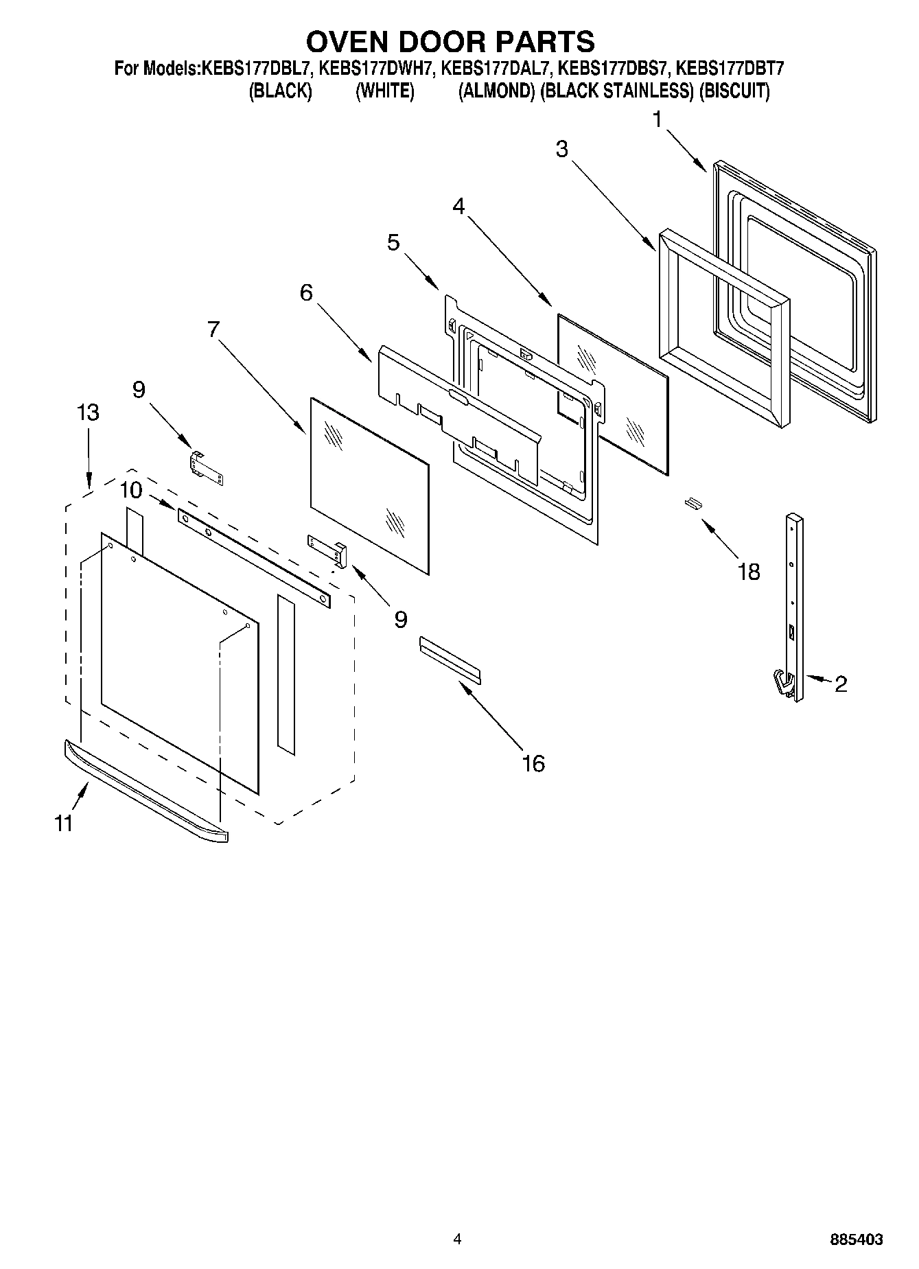 03 - OVEN DOOR PARTS