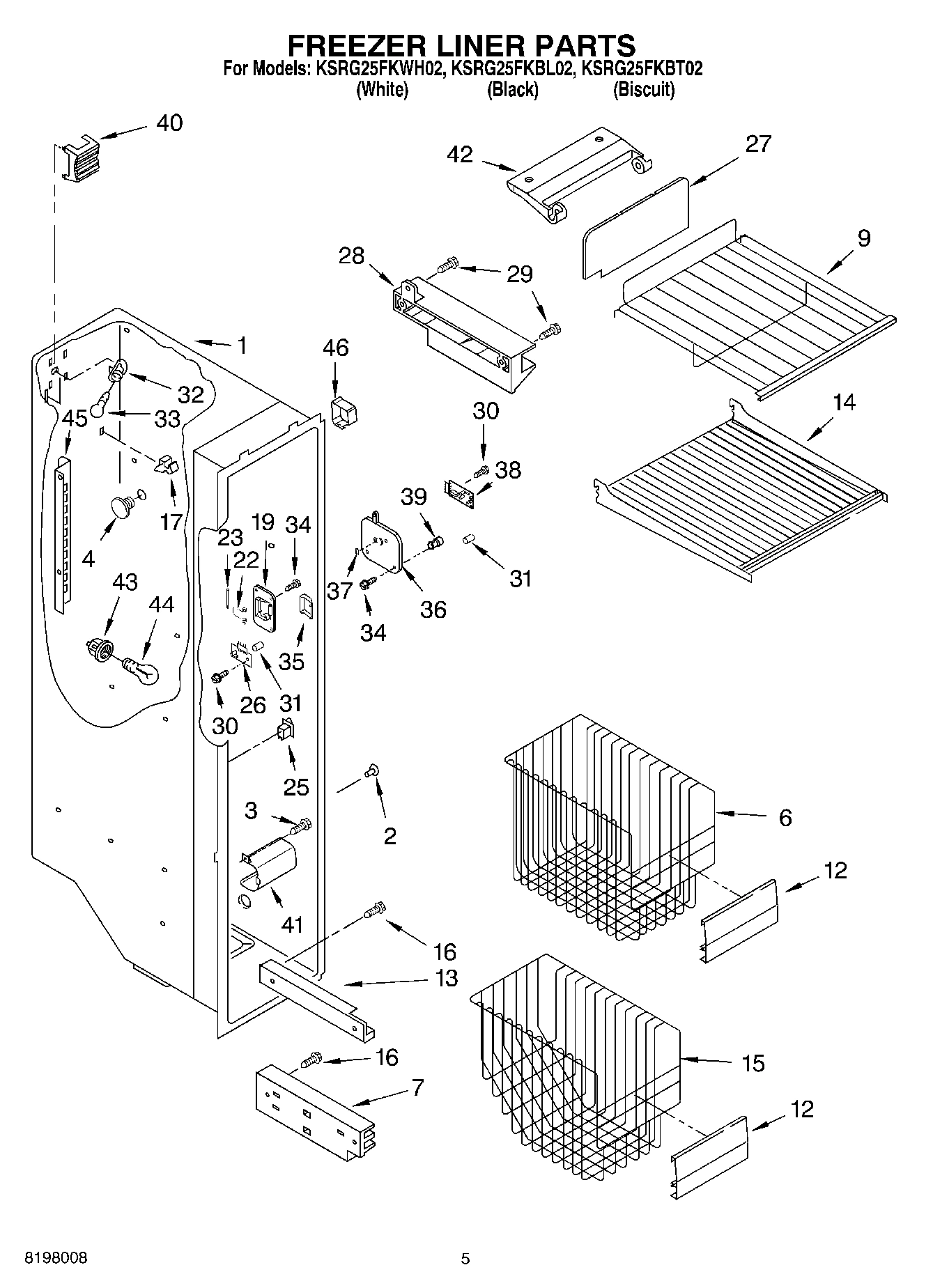04 - FREEZER LINER PARTS