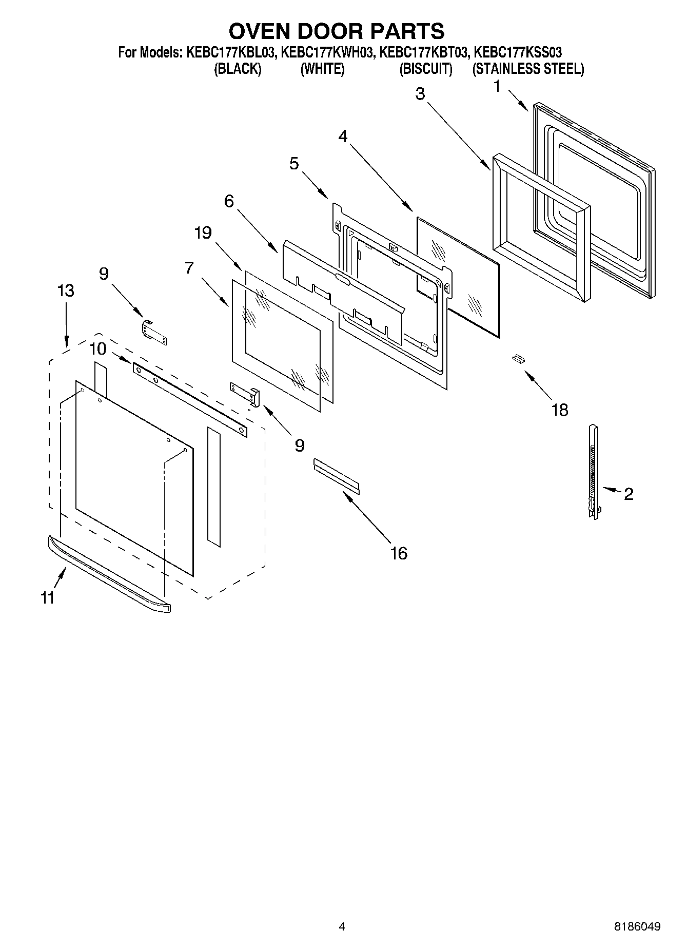 03 - OVEN DOOR PARTS