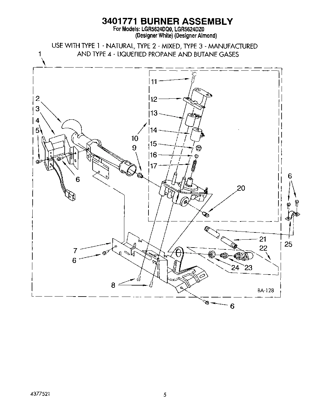 03 - 3401771 BURNER ASSEMBLY