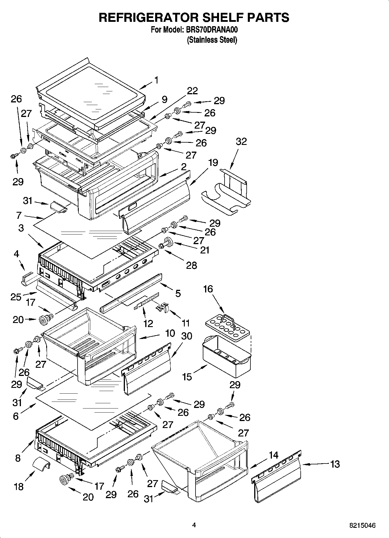 03 - REFRIGERATOR SHELF PARTS