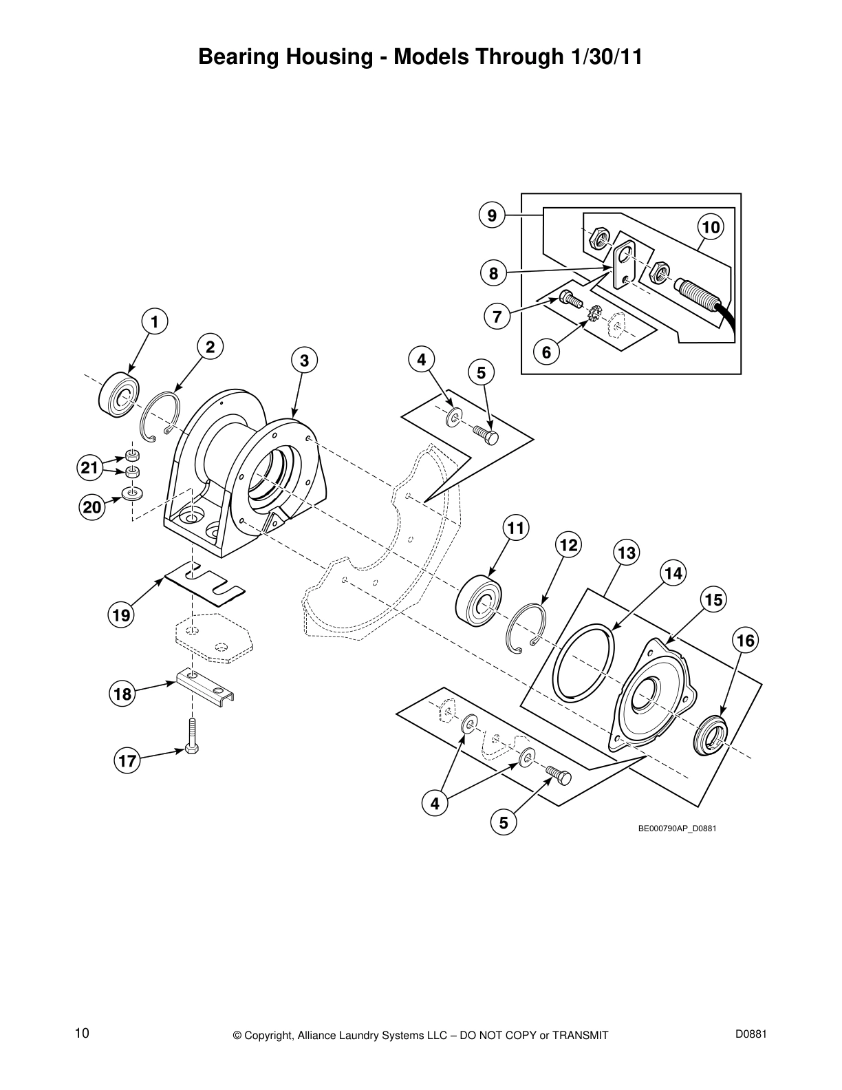 Bearing Housing - Models Through 1/30/11