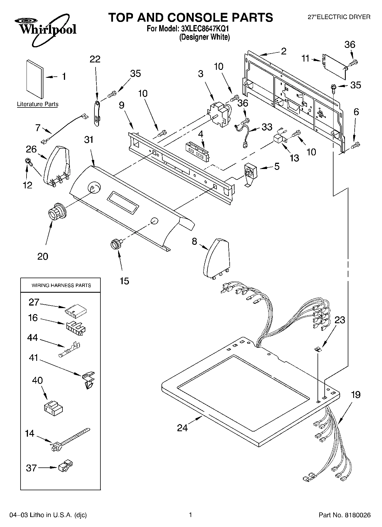 01 - TOP AND CONSOLE PARTS
