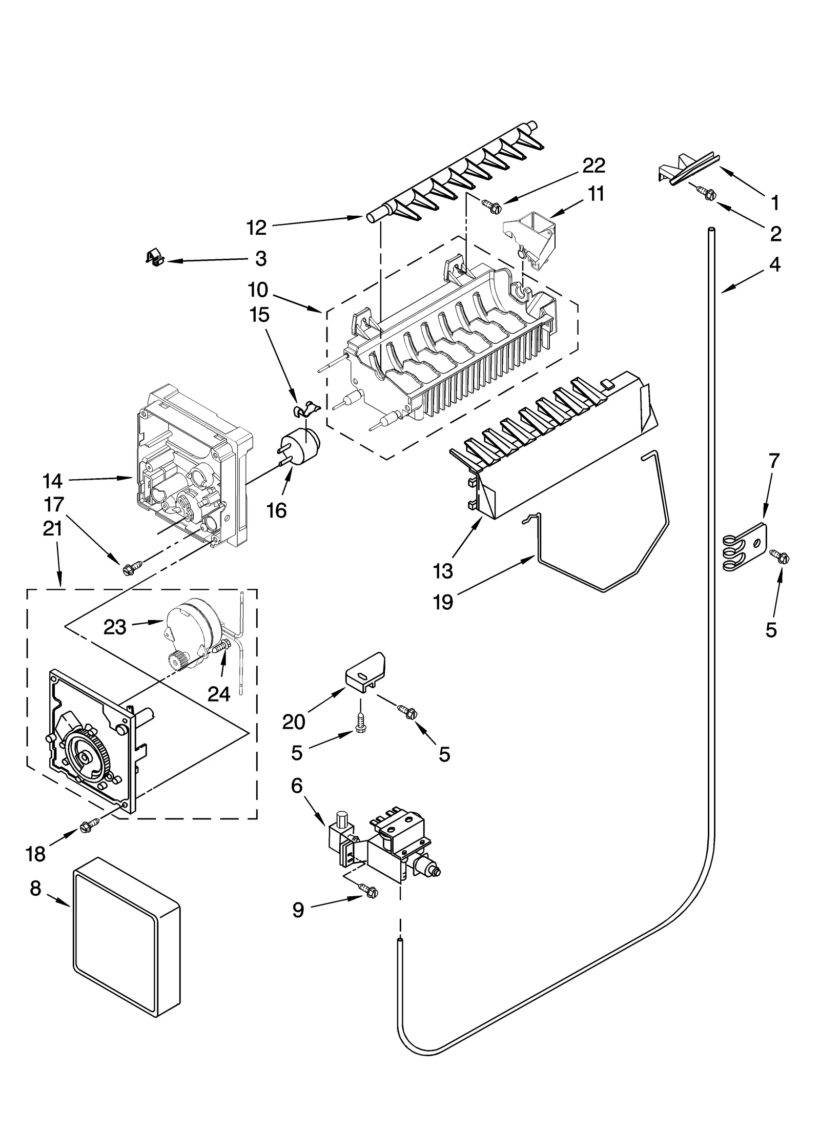 ICEMAKER PARTS, OPTIONAL PARTS (NOT INCLUDED)