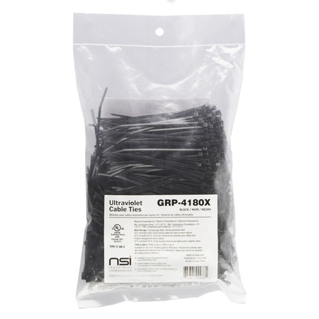 PowerGRP Cable Tie Black 4" 18lb (1000PK)
