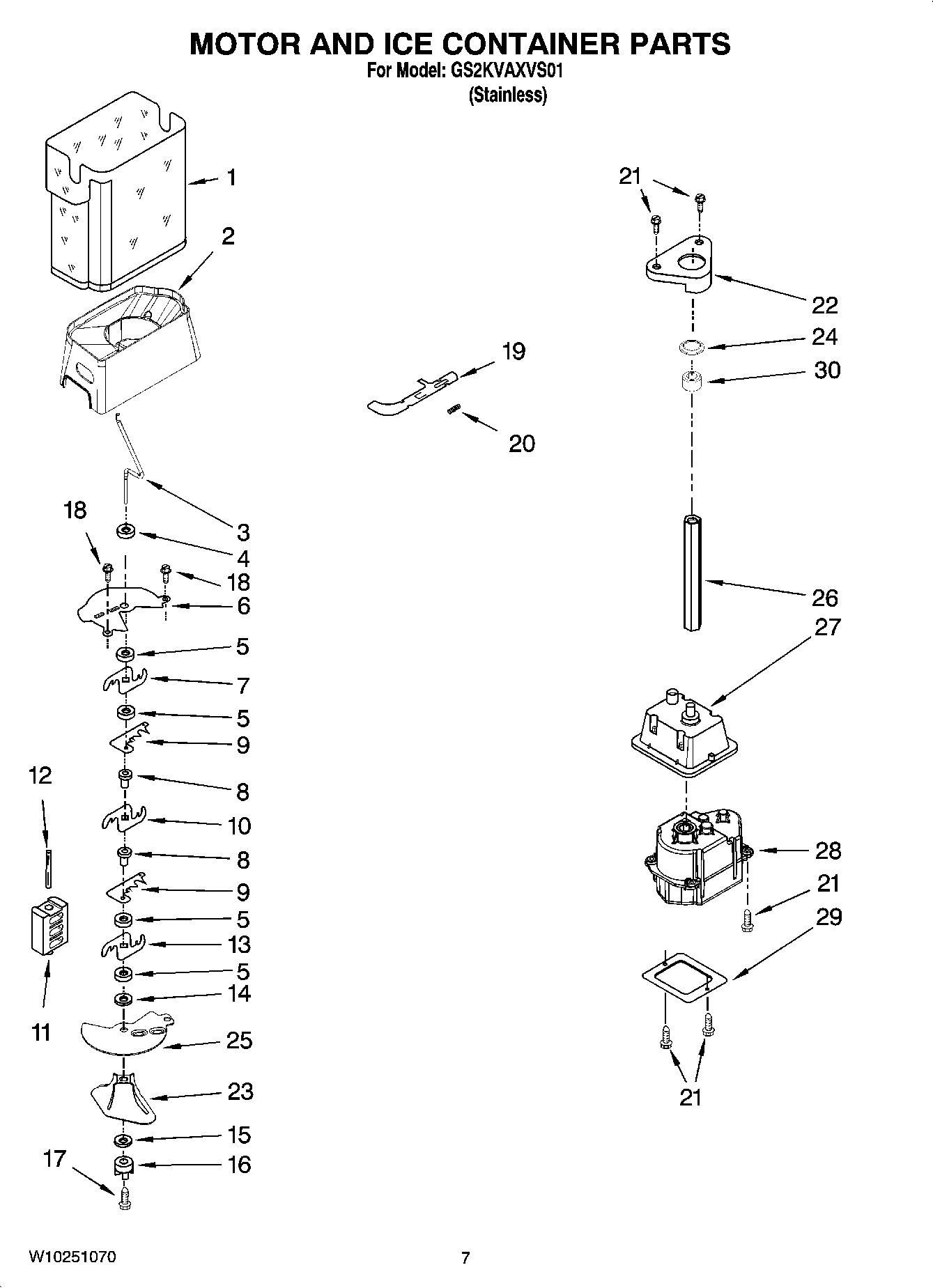 05 - MOTOR AND ICE CONTAINER PARTS