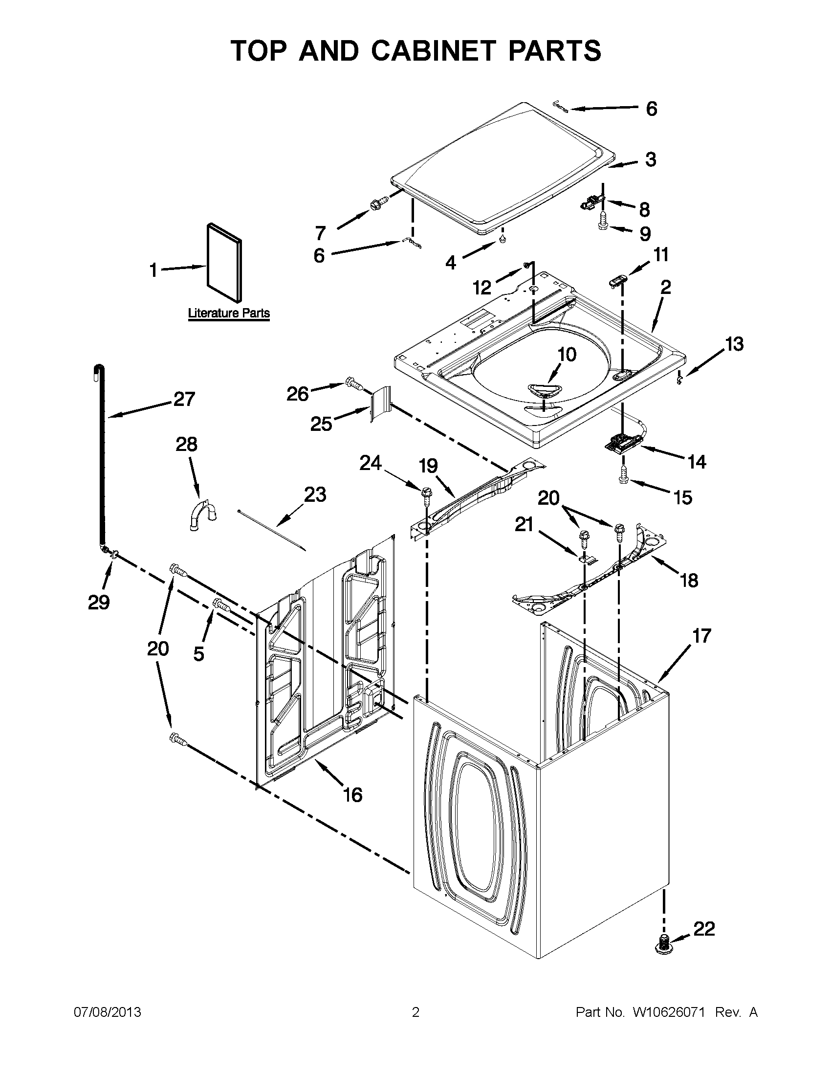 01 - TOP AND CABINET PARTS