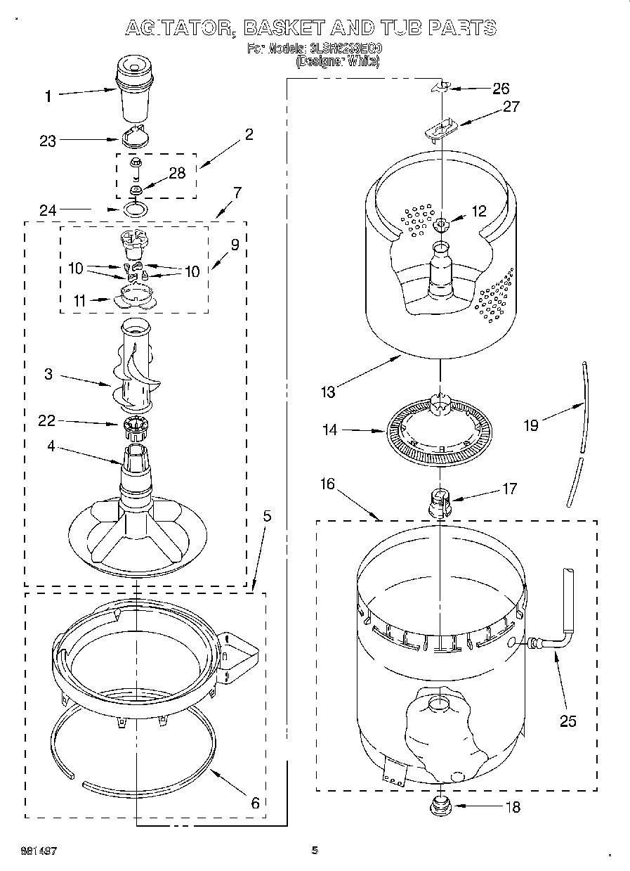 03 - AGITATOR, BASKET AND TUB
