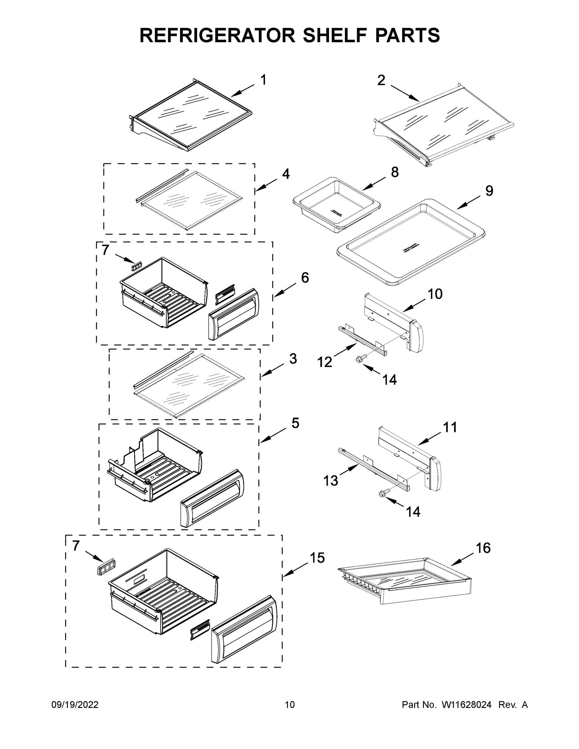 06 - REFRIGERATOR SHELF PARTS