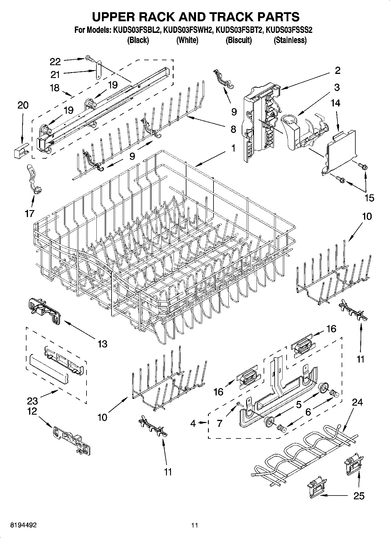 09 - UPPER RACK AND TRACK PARTS