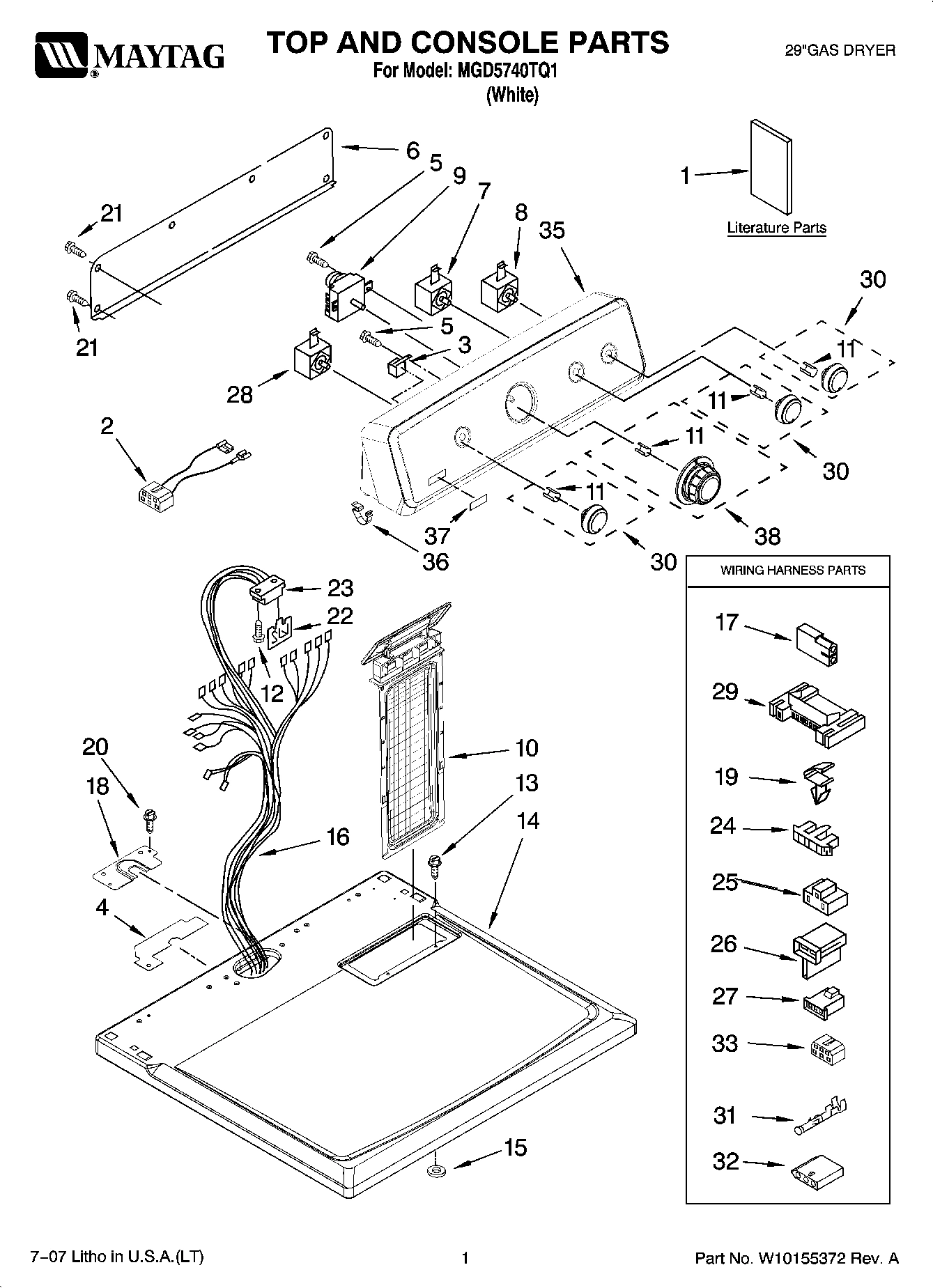 01 - TOP AND CONSOLE PARTS