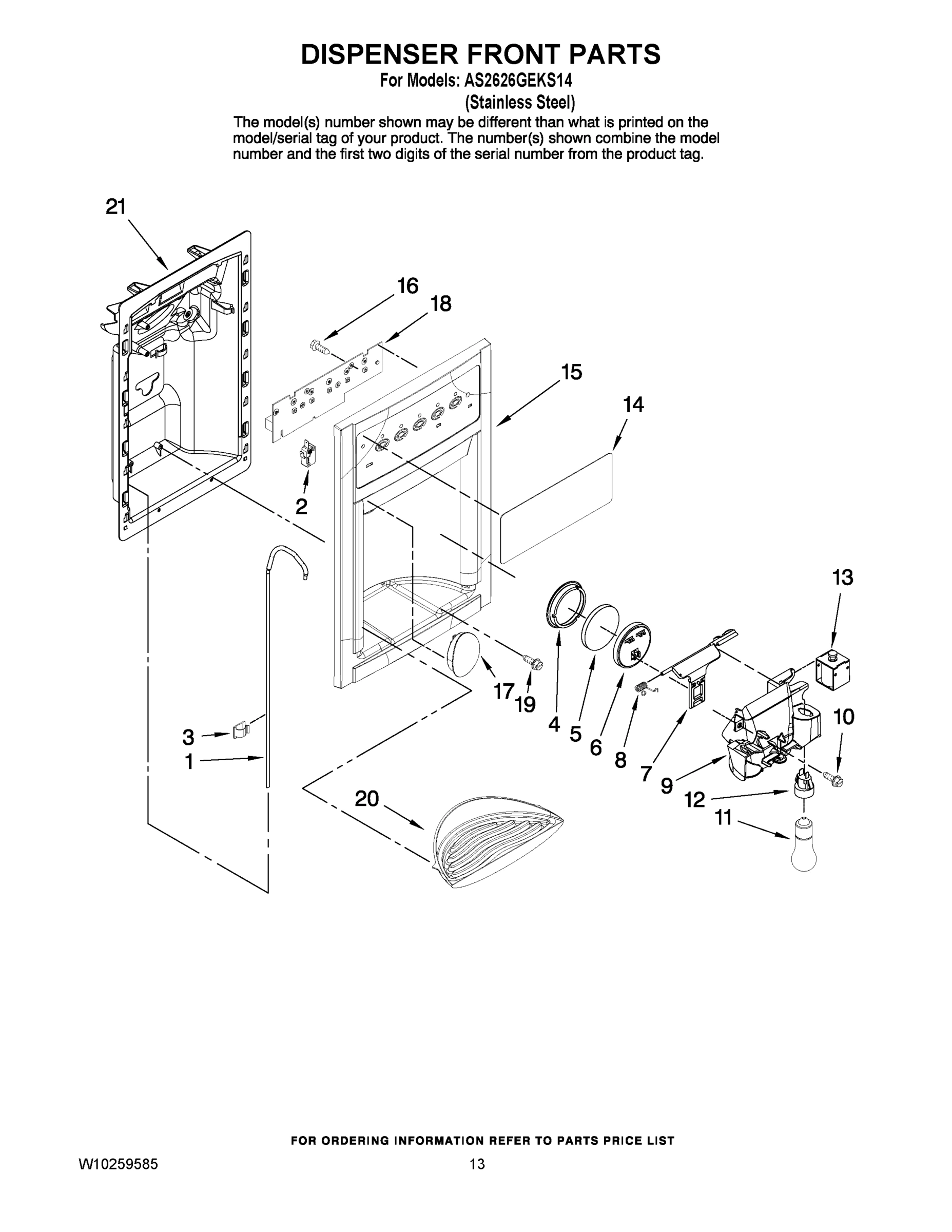 08 - DISPENSER FRONT PARTS