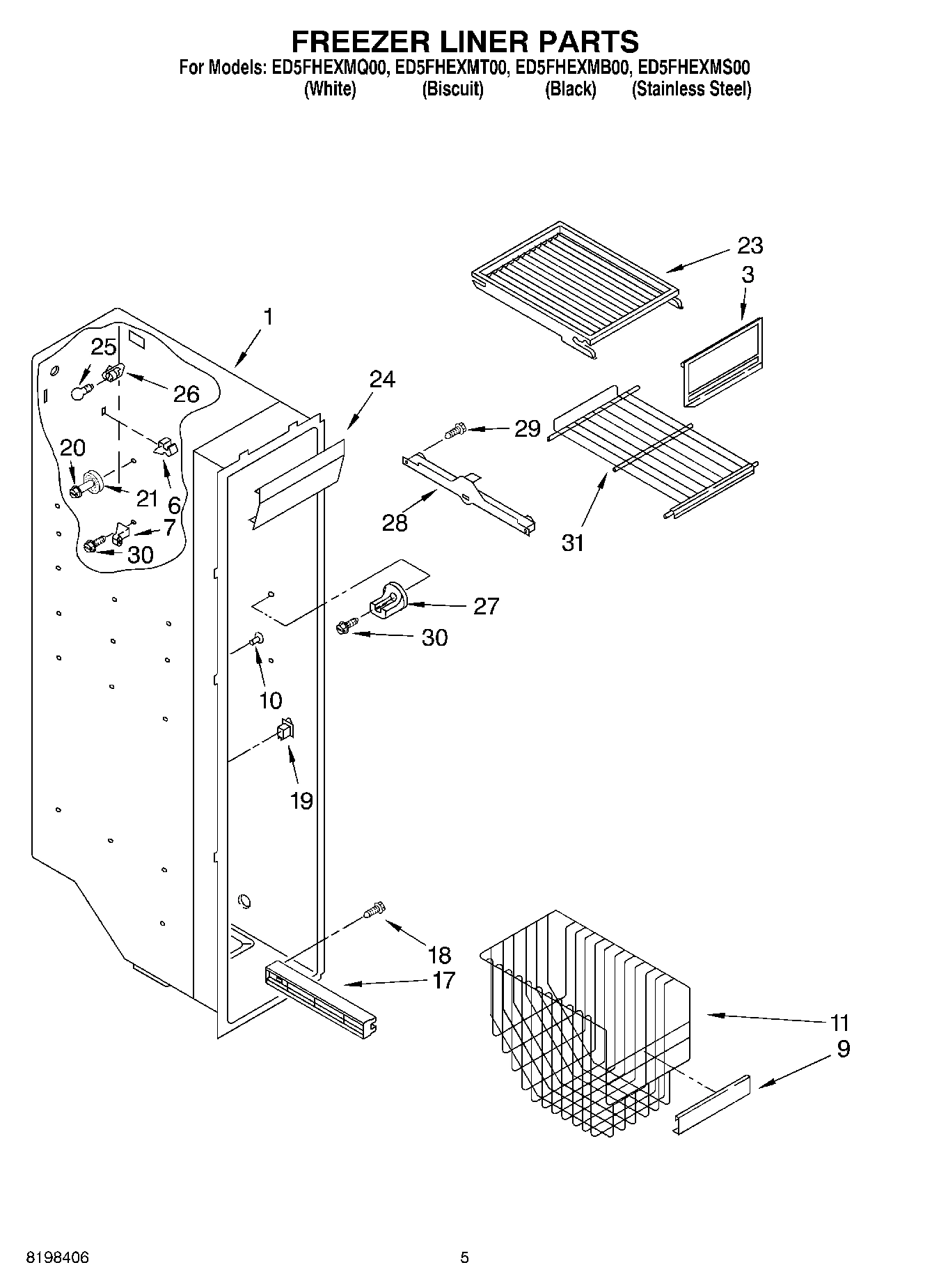 04 - FREEZER LINER PARTS