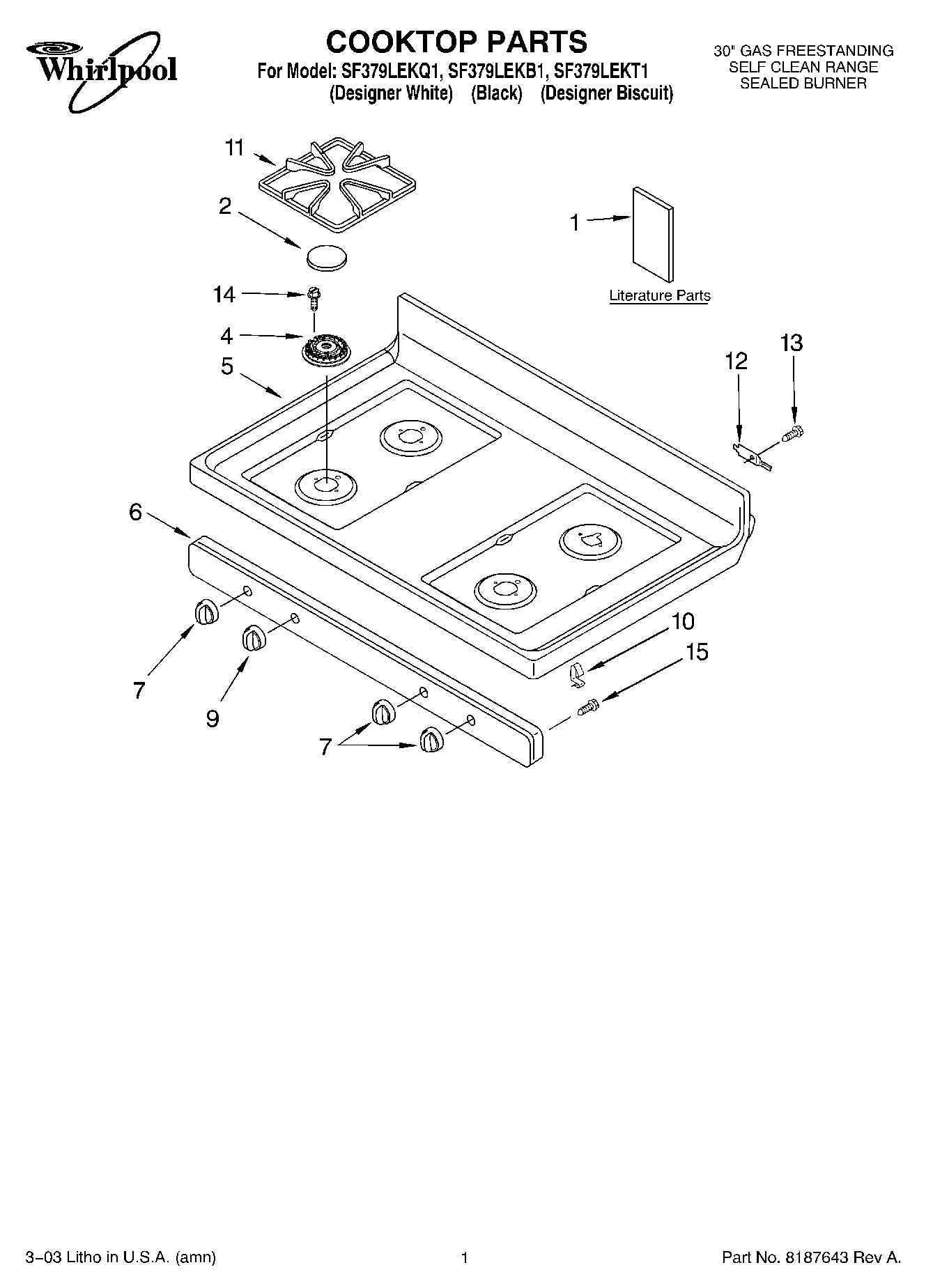 01 - COOKTOP PARTS