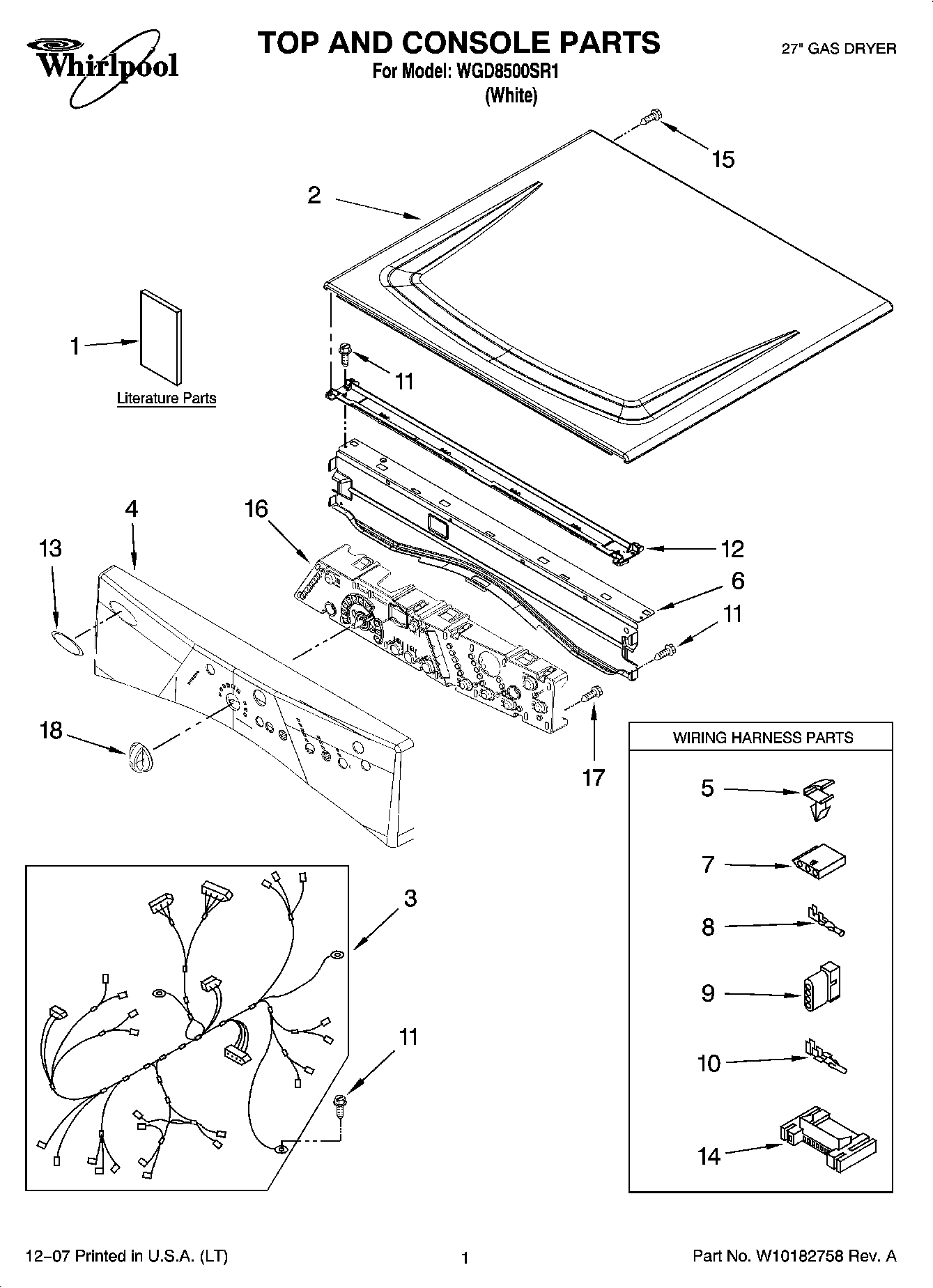 01 - TOP AND CONSOLE PARTS