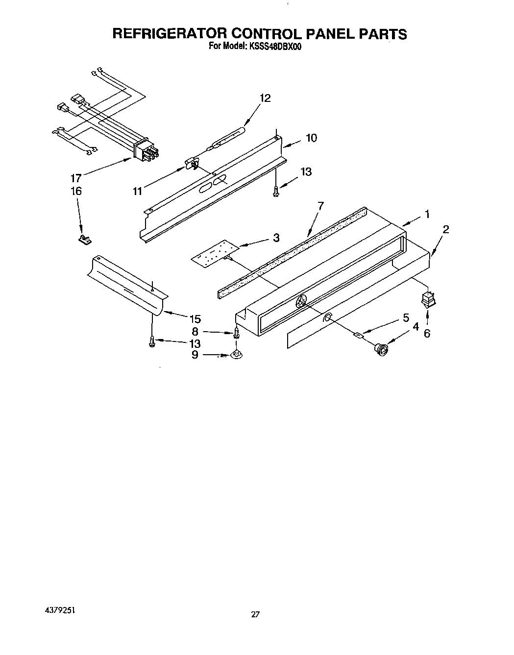 16 - REFRIGERATOR CONTROL PANEL