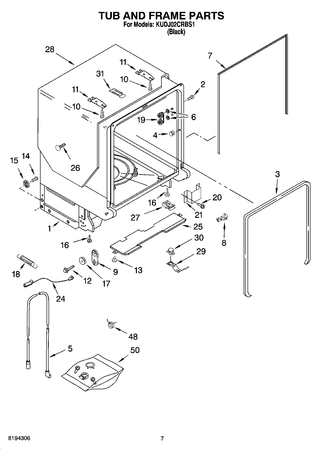 07 - TUB AND FRAME PARTS