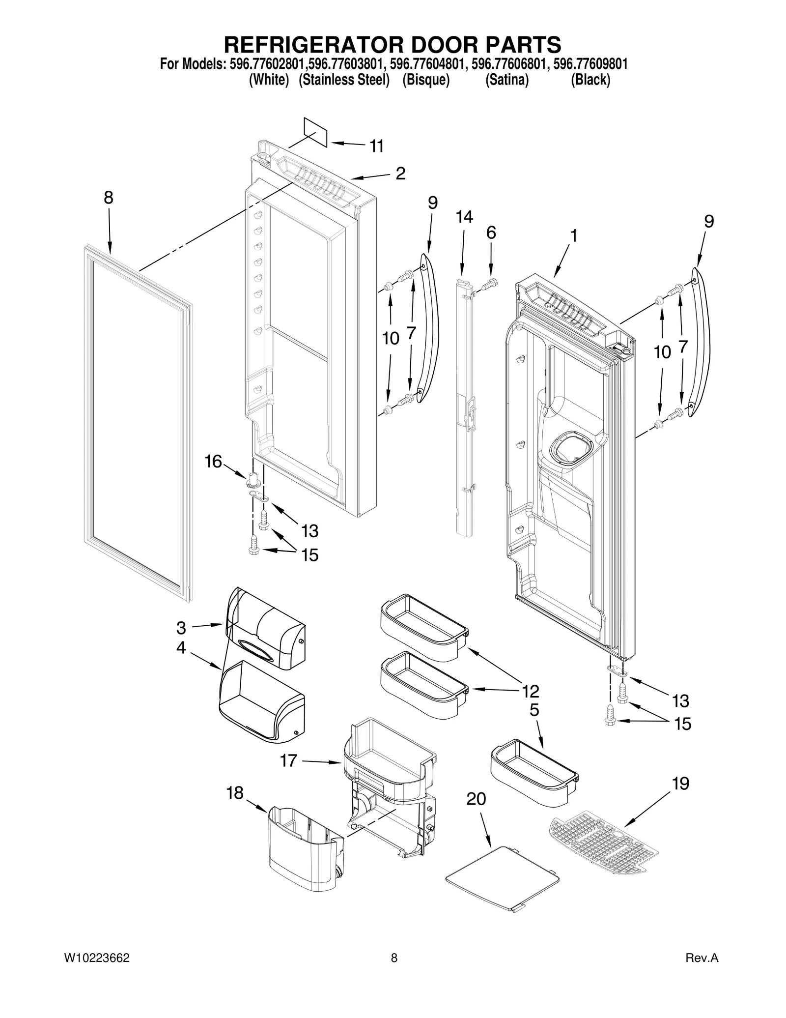 REFRIGERATOR DOOR PARTS