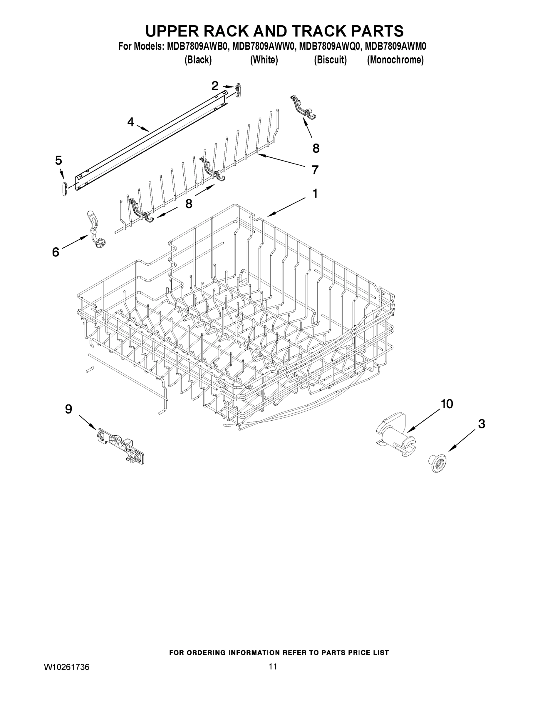 09 - UPPER RACK AND TRACK PARTS