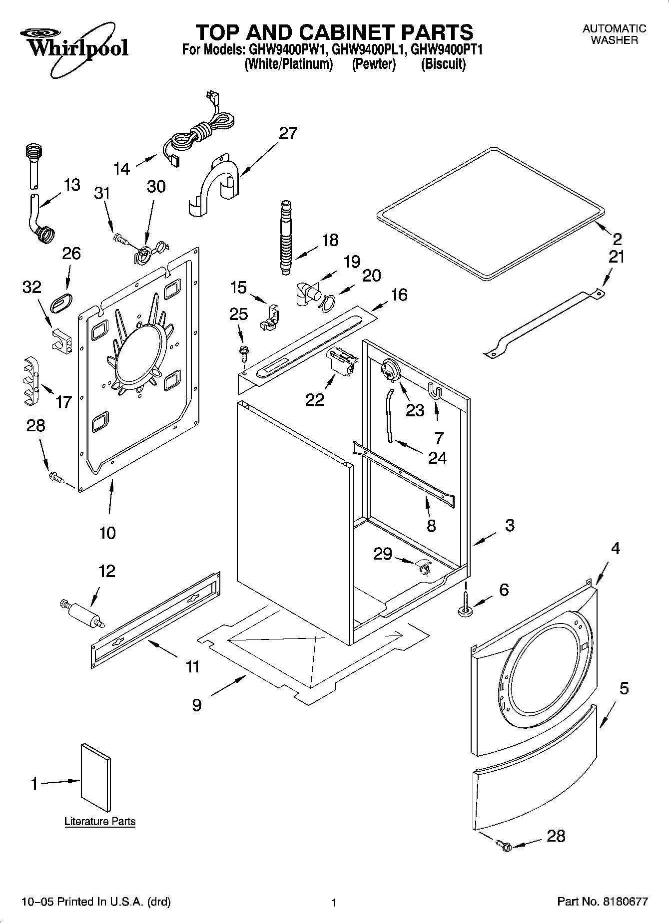 01 - TOP AND CABINET PARTS
