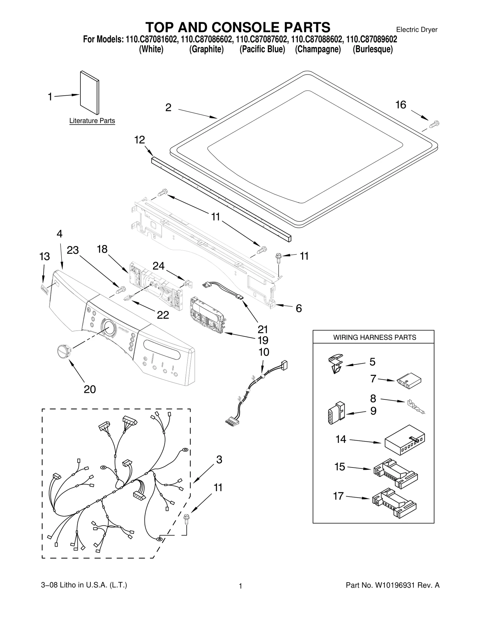 TOP AND CONSOLE PARTS