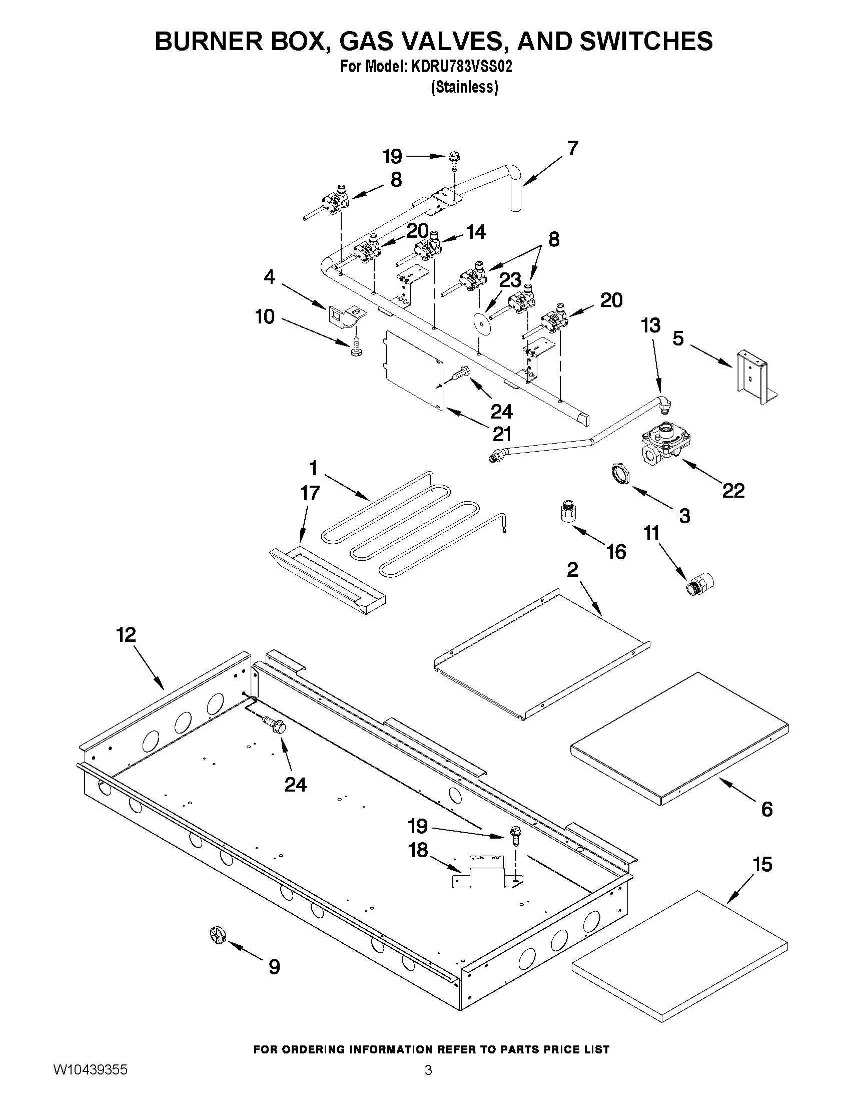 02 - BURNER BOX, GAS VALVES, AND SWITCHES