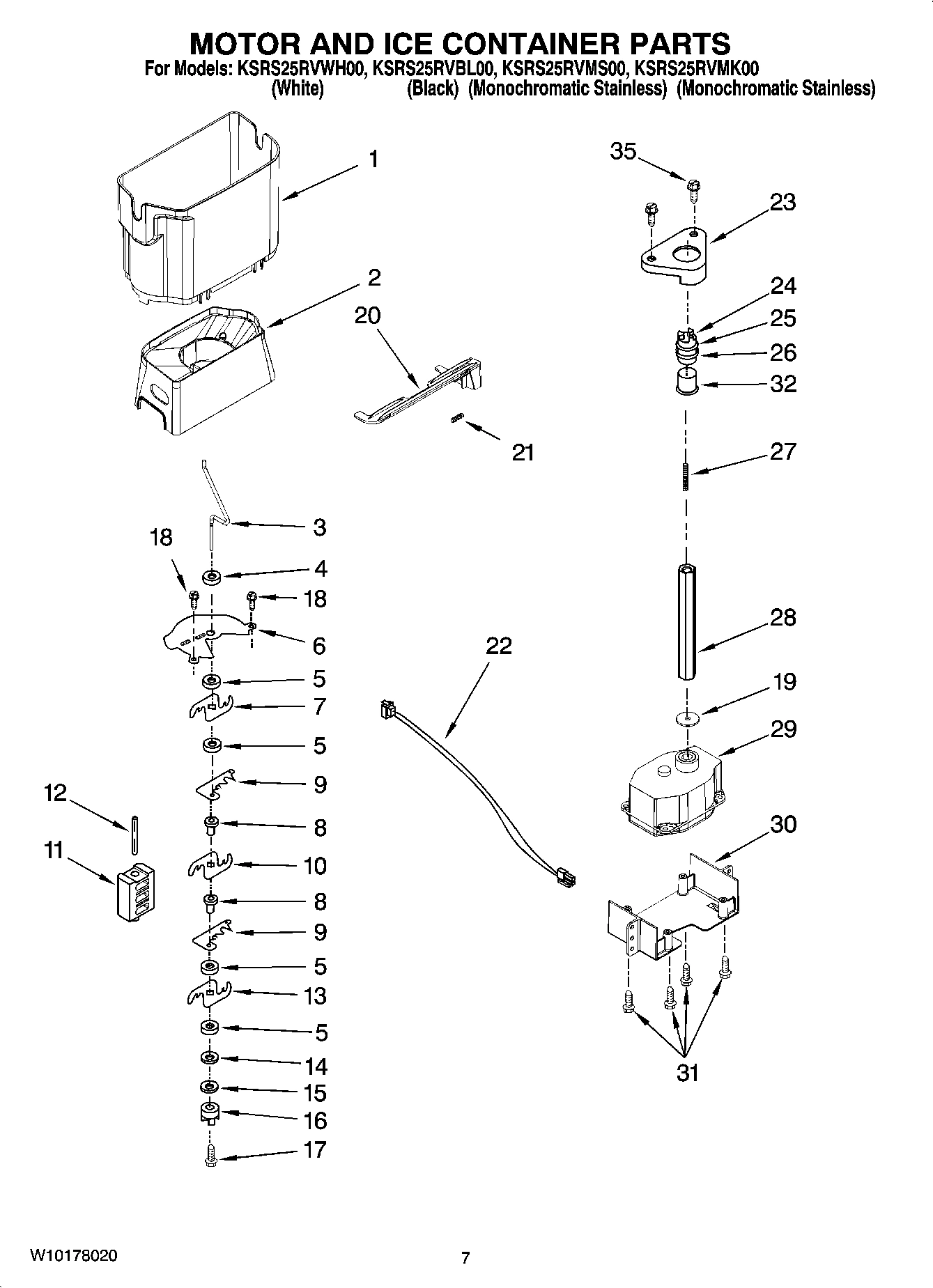 05 - MOTOR AND ICE CONTAINER PARTS