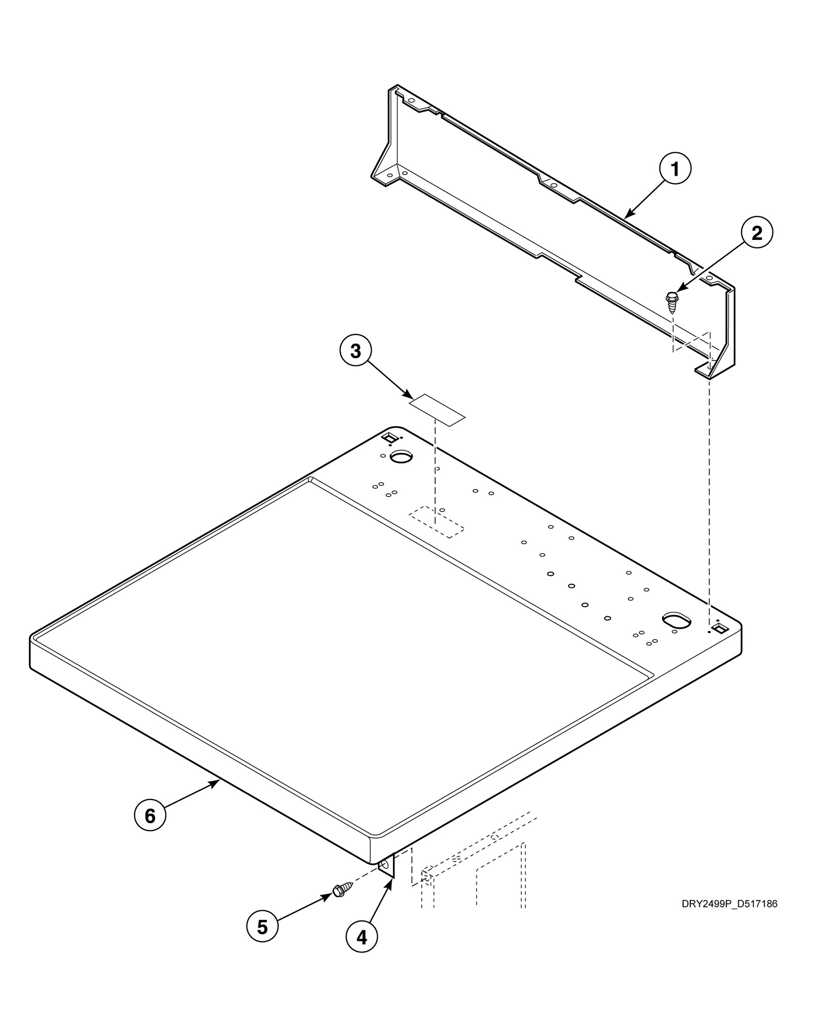 Cabinet Top and Control Hood Back Panel