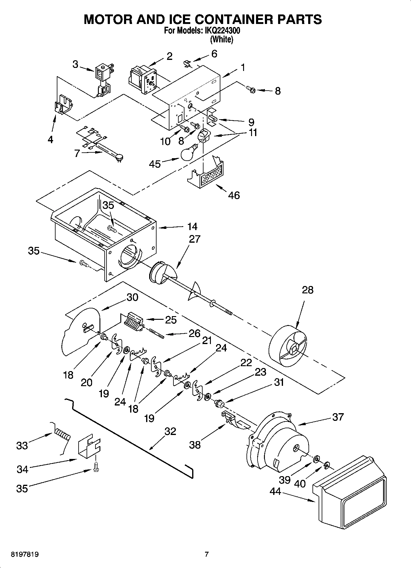 05 - MOTOR AND ICE CONTAINER PARTS