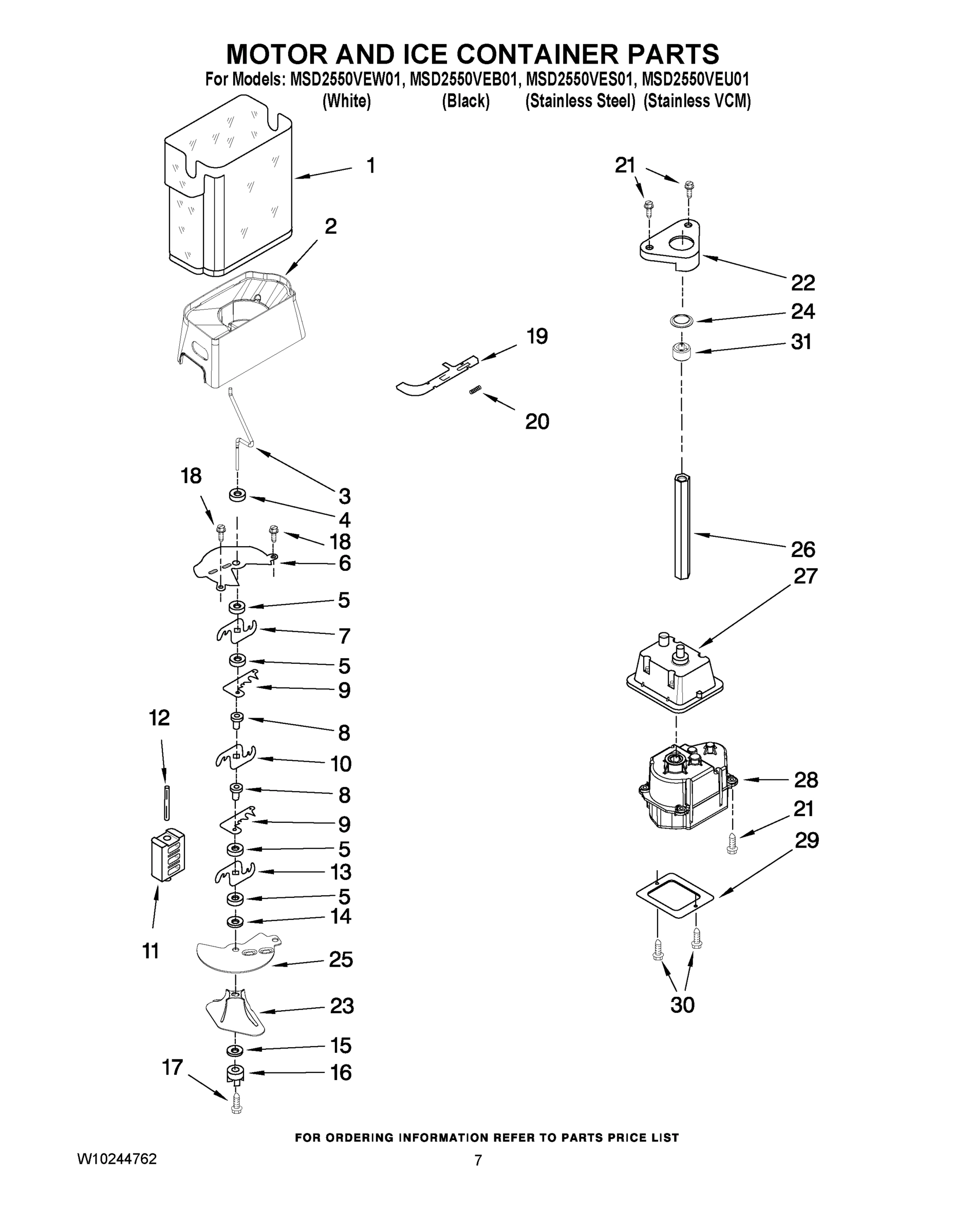 05 - MOTOR AND ICE CONTAINER PARTS
