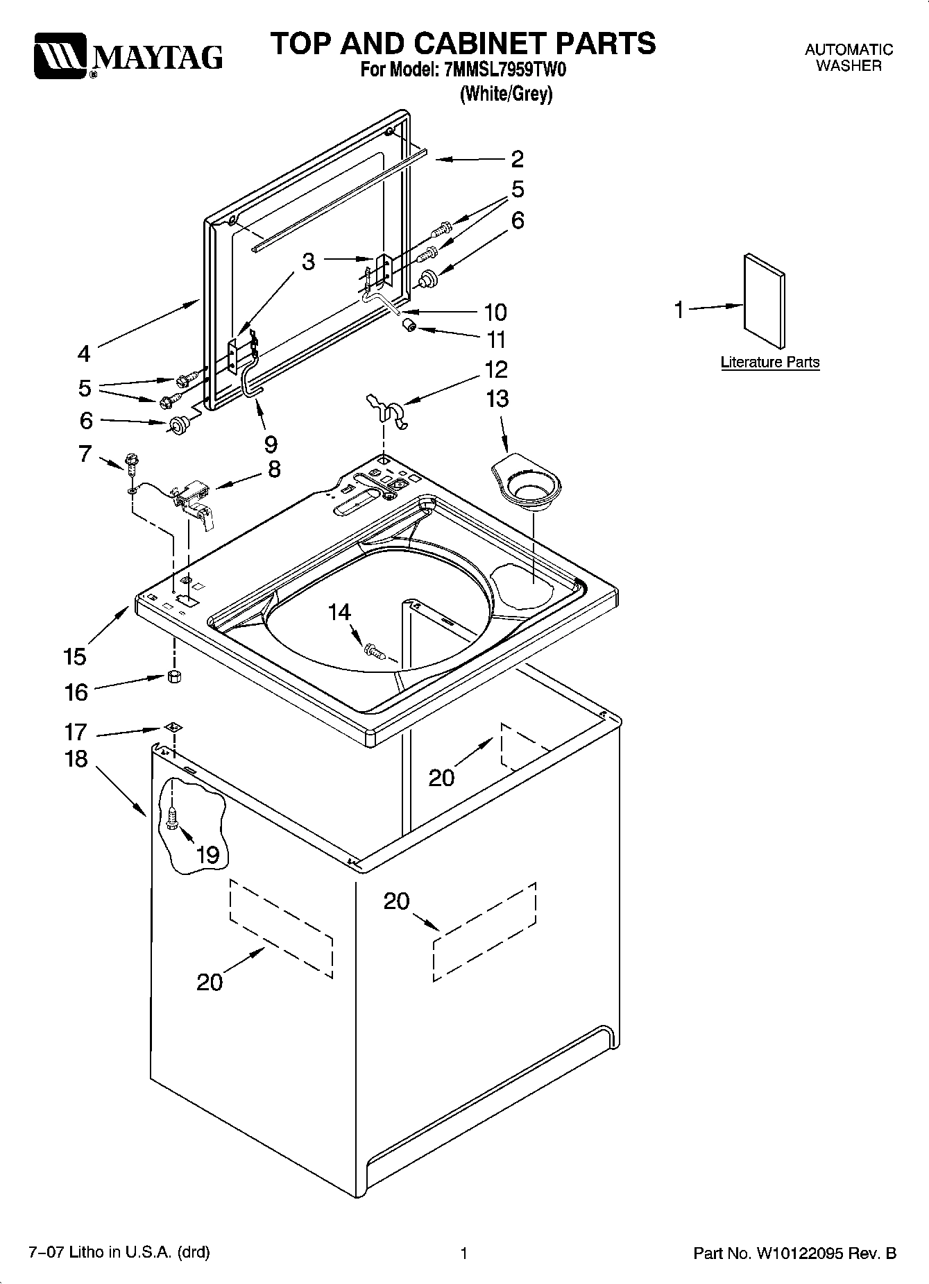 01 - TOP AND CABINET PARTS
