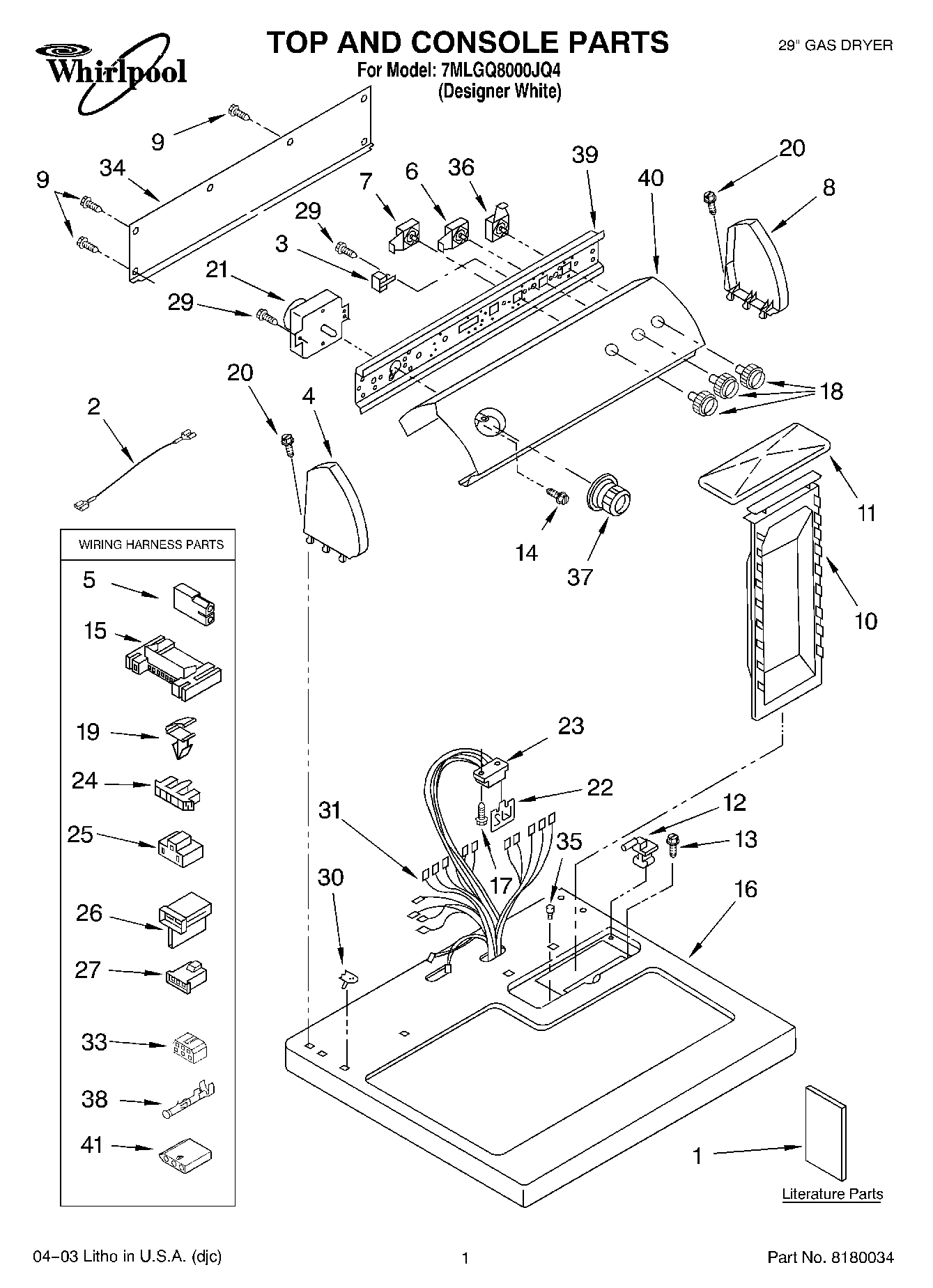 01 - TOP AND CONSOLE PARTS