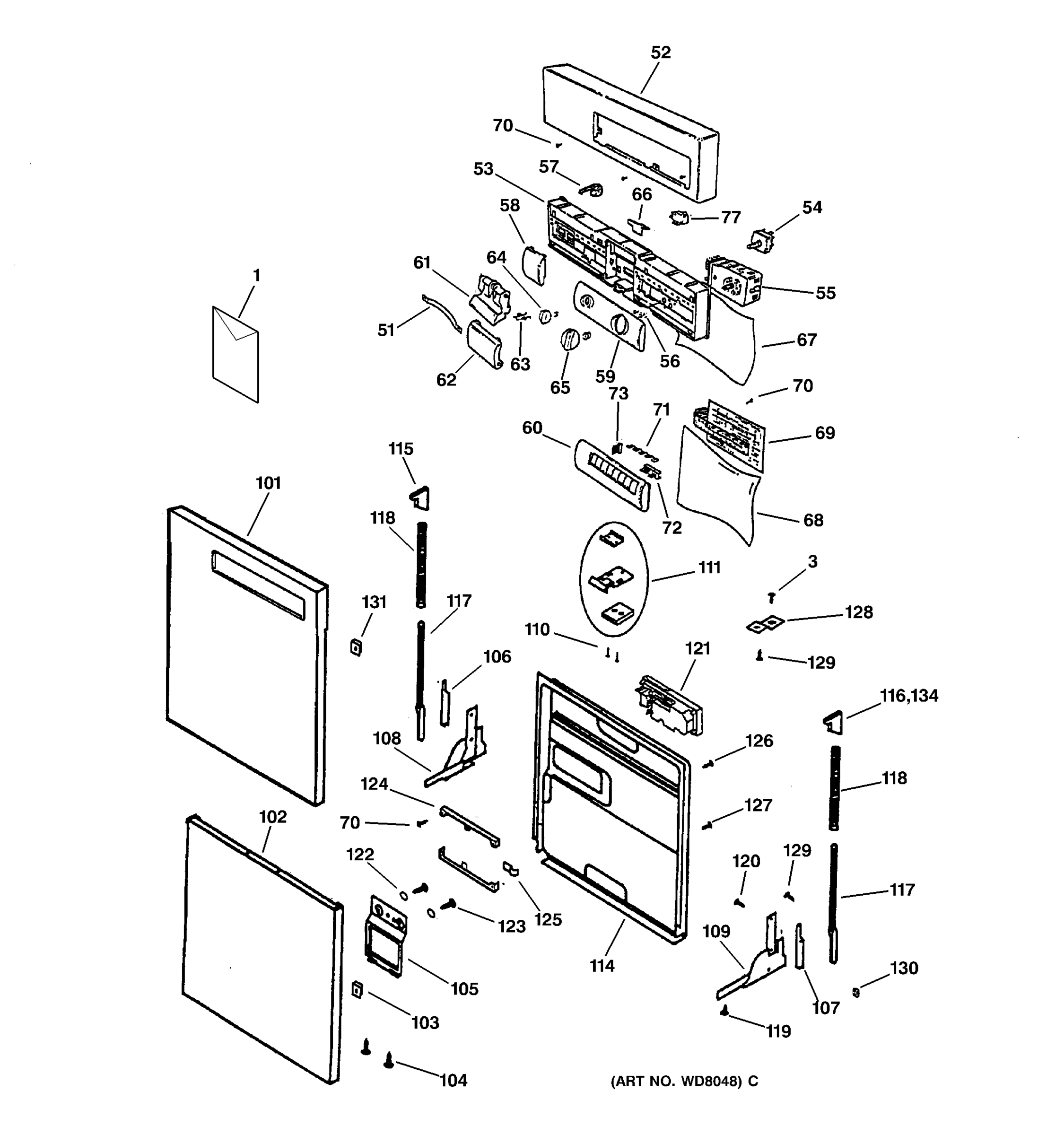 ESCUTCHEON & DOOR ASSEMBLY