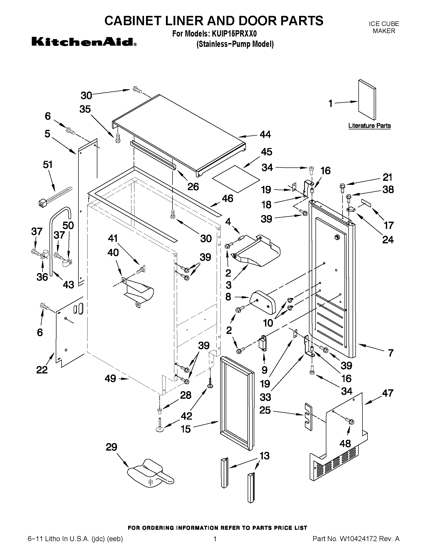 01 - CABINET LINER AND DOOR PARTS
