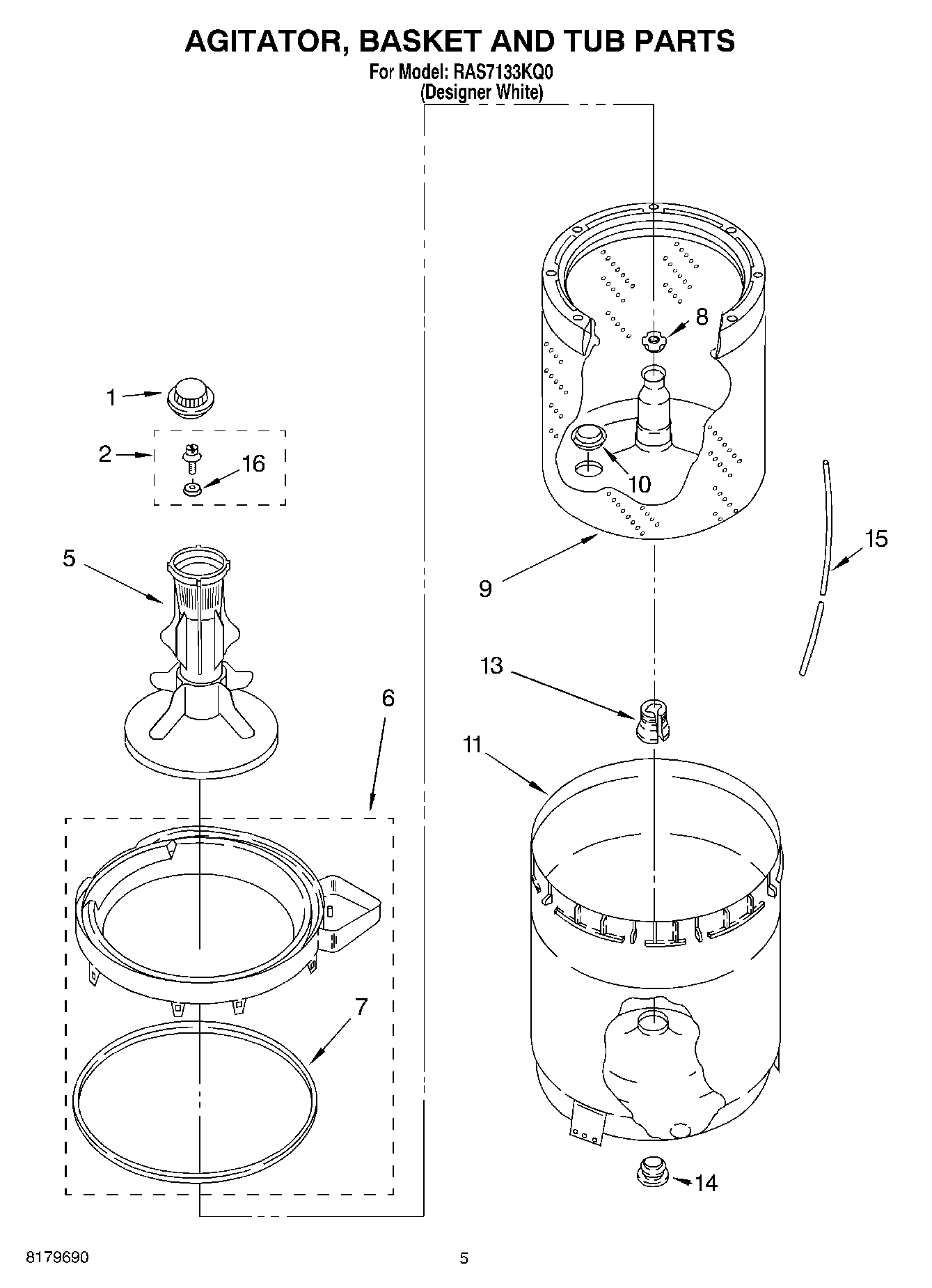 03 - AGITATOR, BASKET AND TUB
