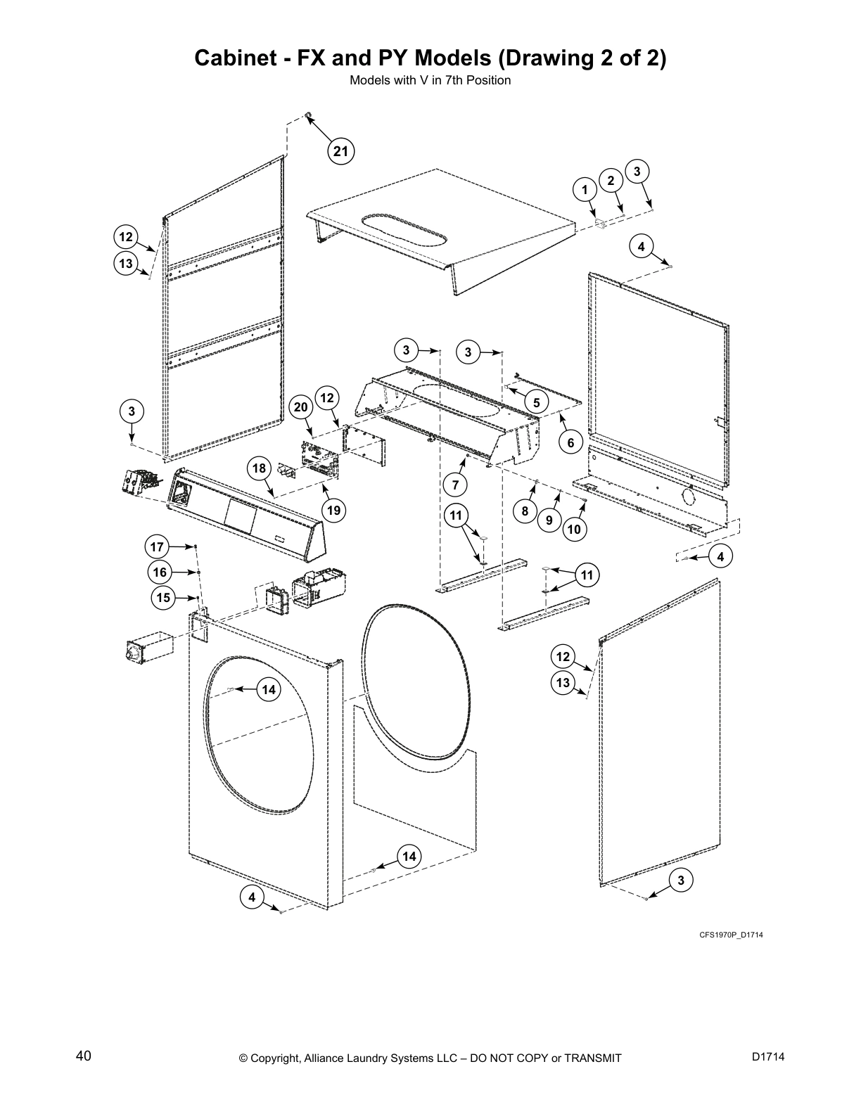 Cabinet - FX and PY Models (Drawing 2 of 2)