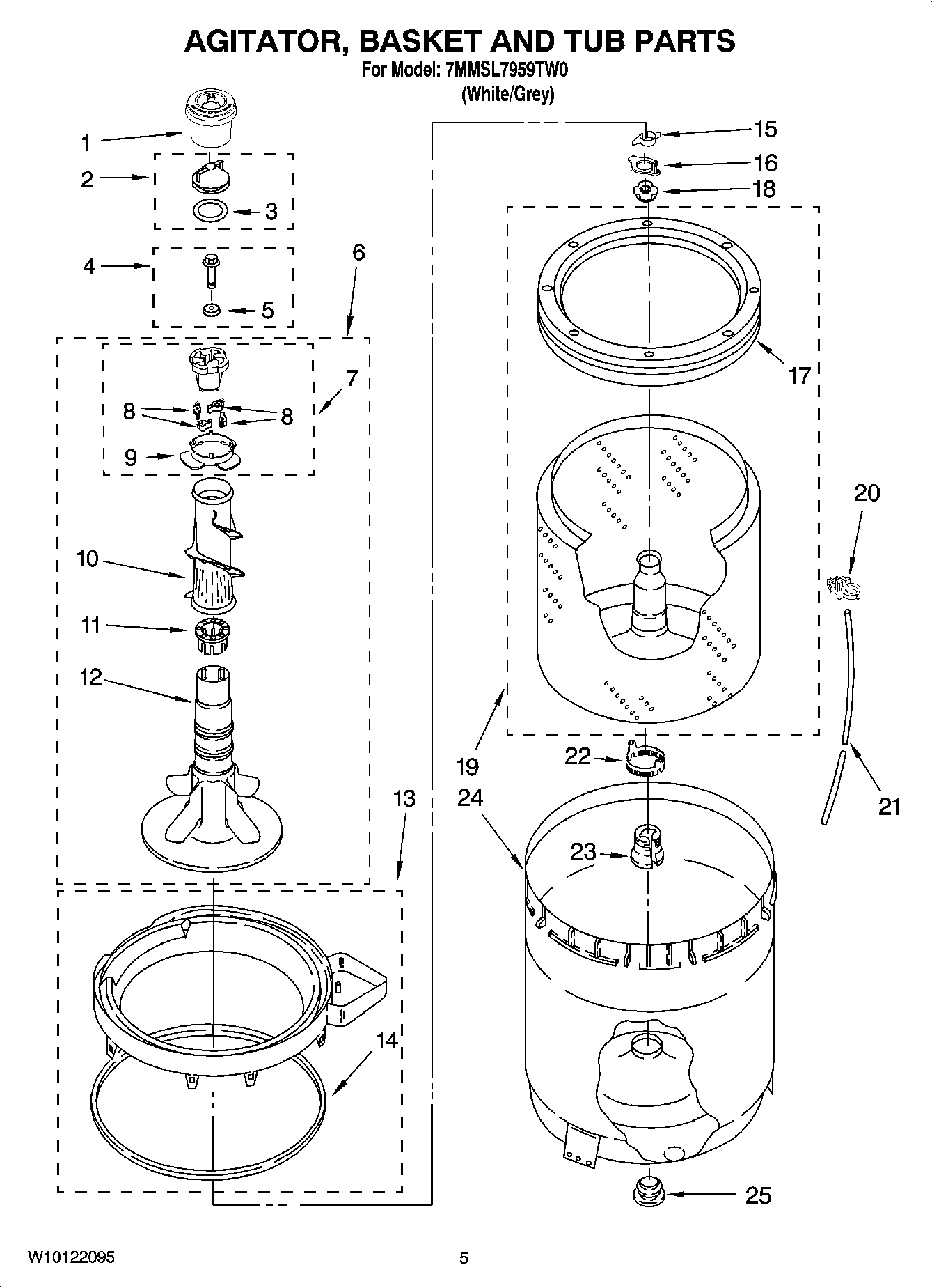 03 - AGITATOR, BASKET AND TUB PARTS