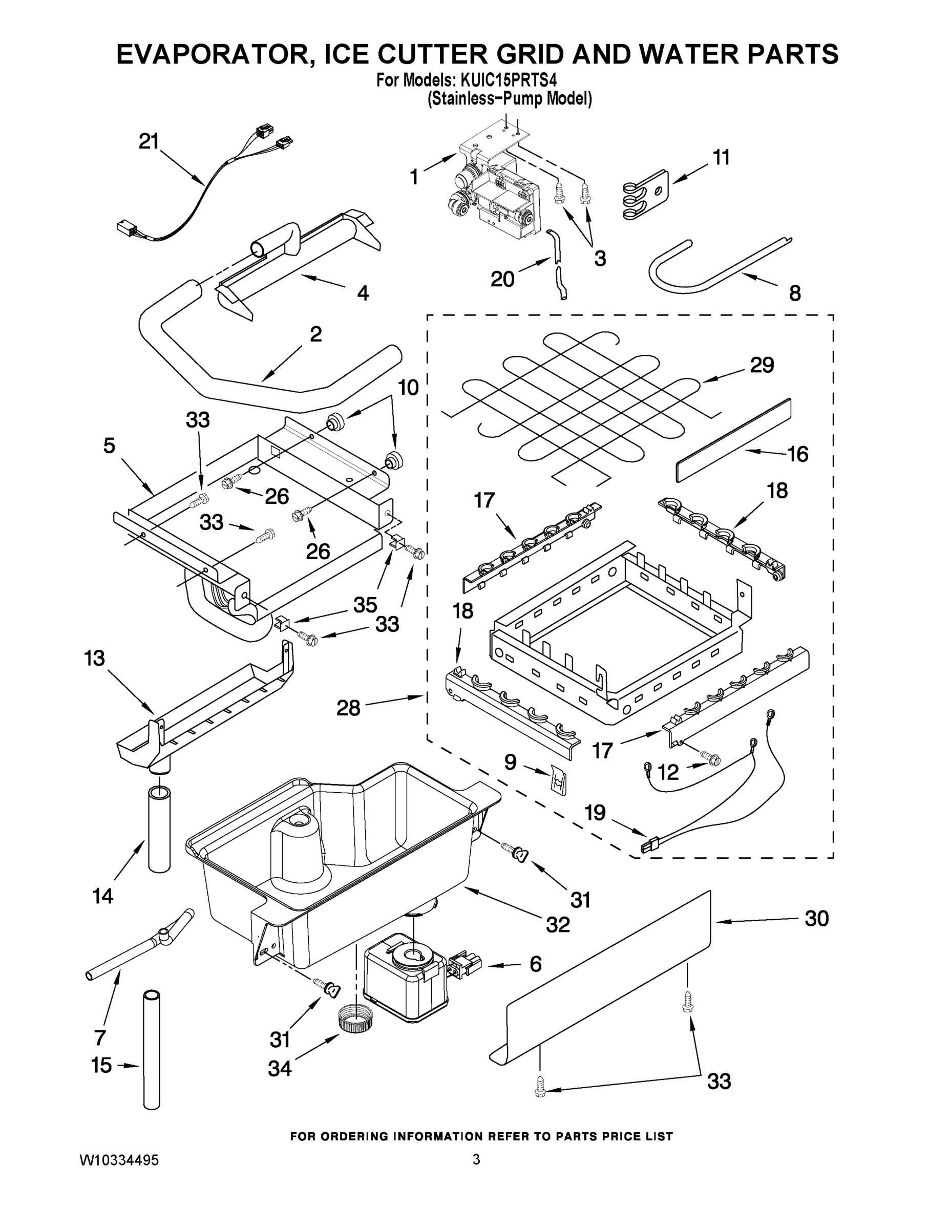 02 - EVAPORATOR, ICE CUTTER GRID AND WATER PARTS