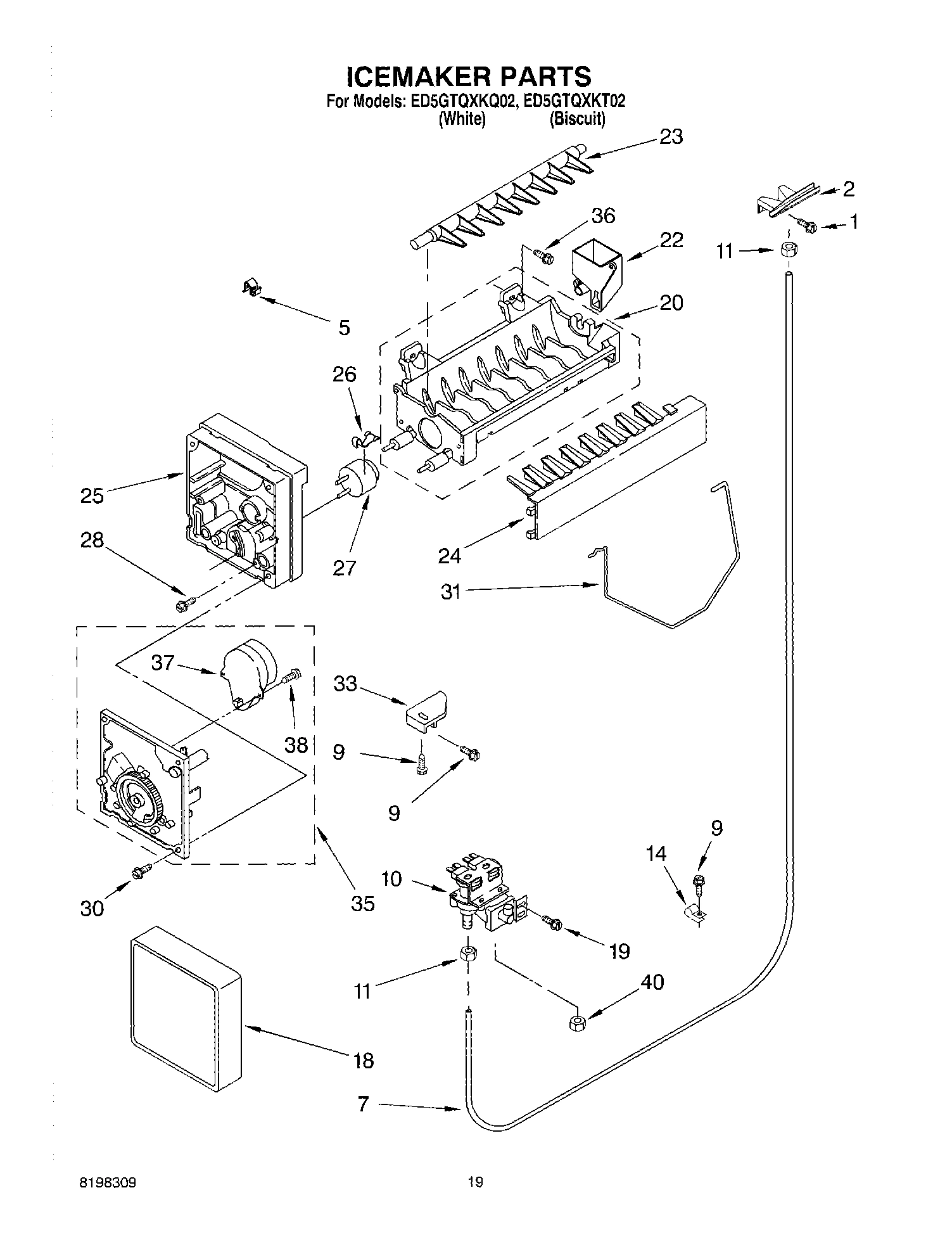 12 - ICEMAKER PARTS, PARTS NOT ILLUSTRATED