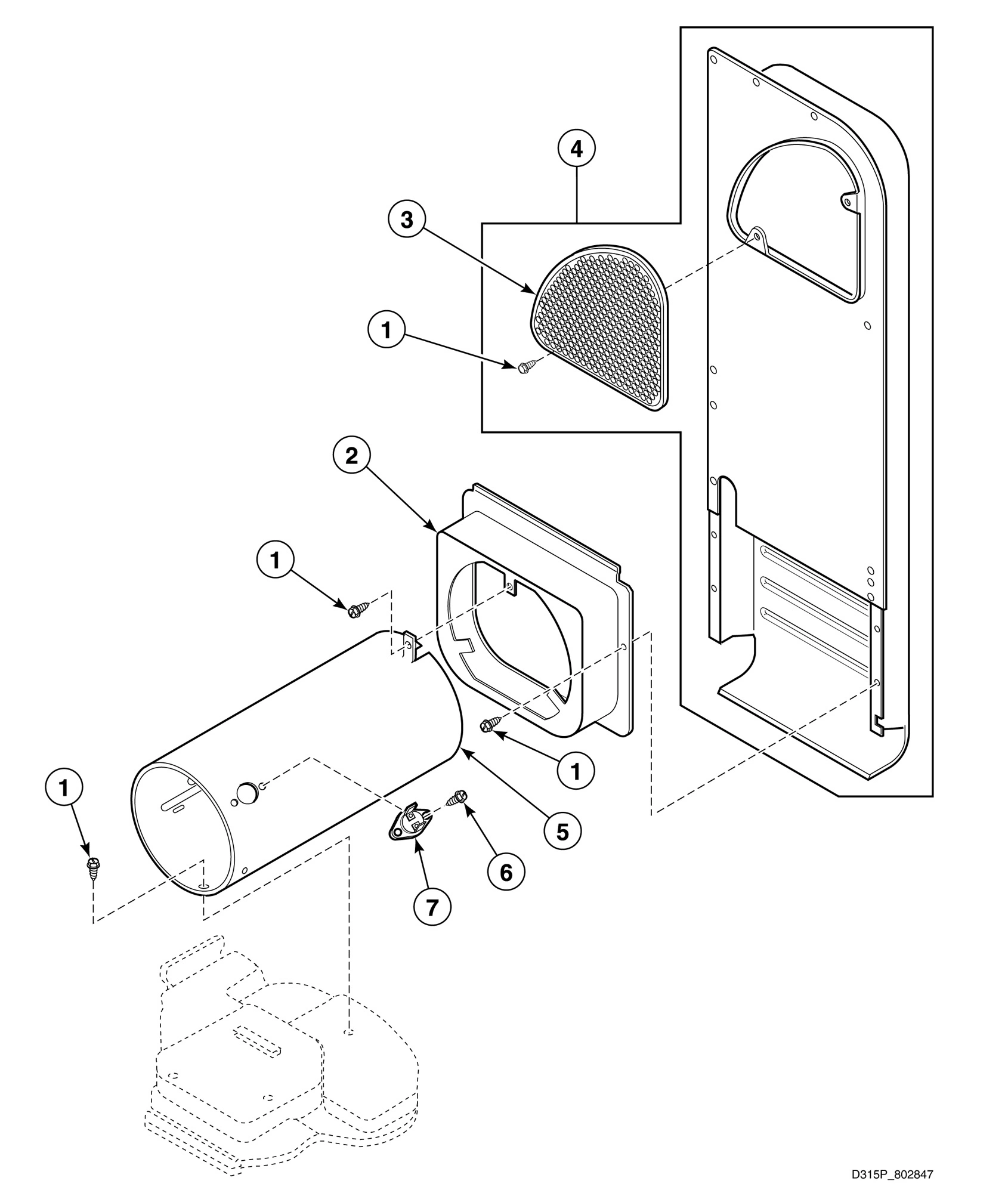 Heater Duct Assembly (Gas Model Dryers)