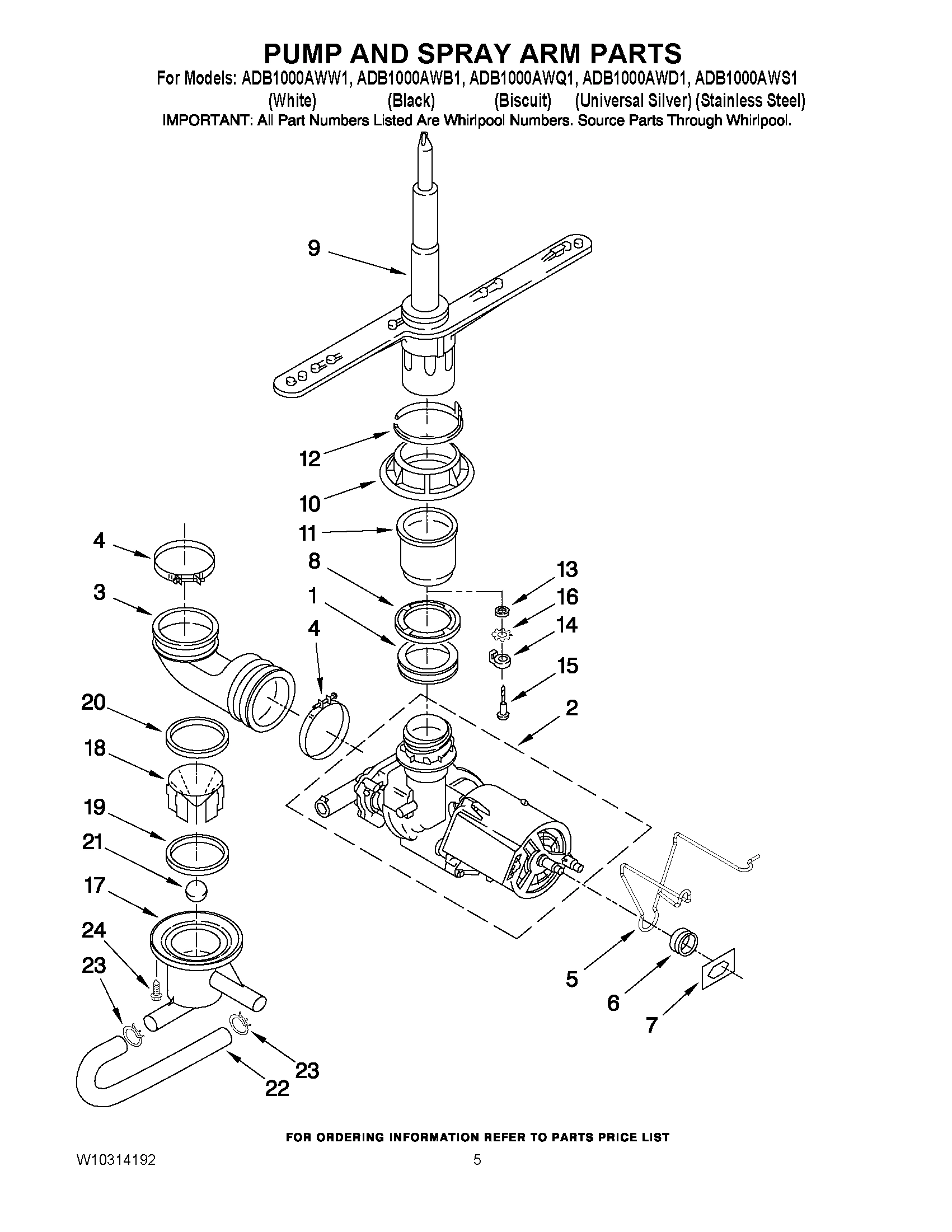 04 - PUMP AND SPRAY ARM PARTS