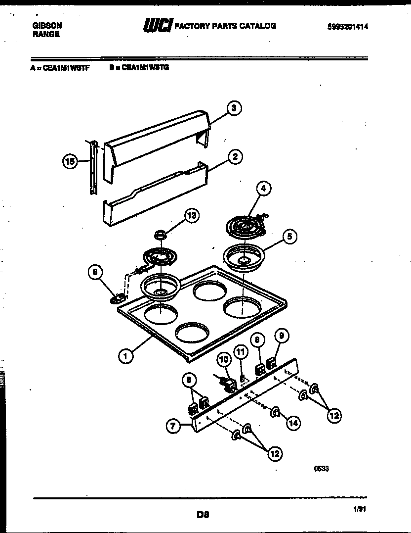 02 - BACKGUARD AND COOKTOP PARTS
