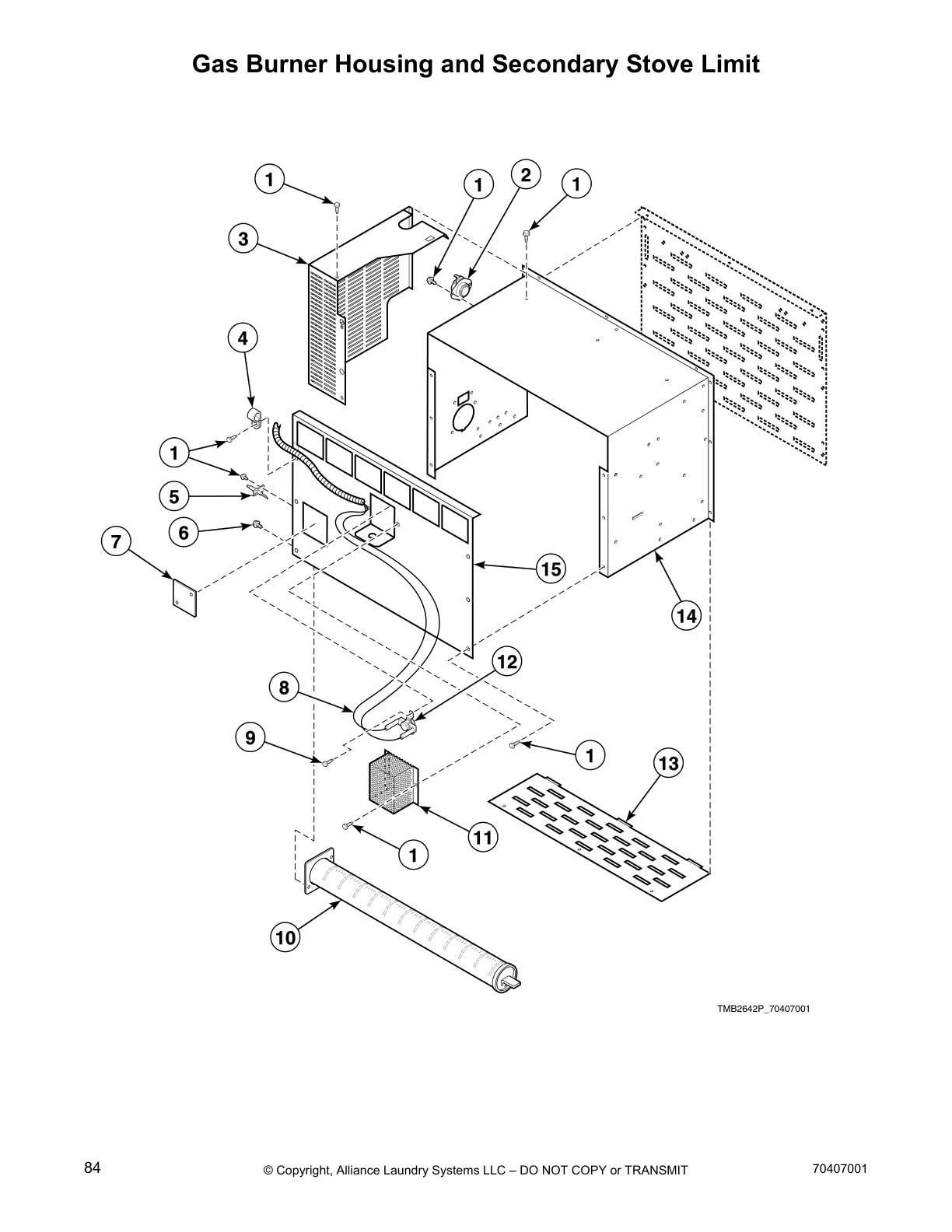 Gas Burner Housing and Secondary Stove Limit