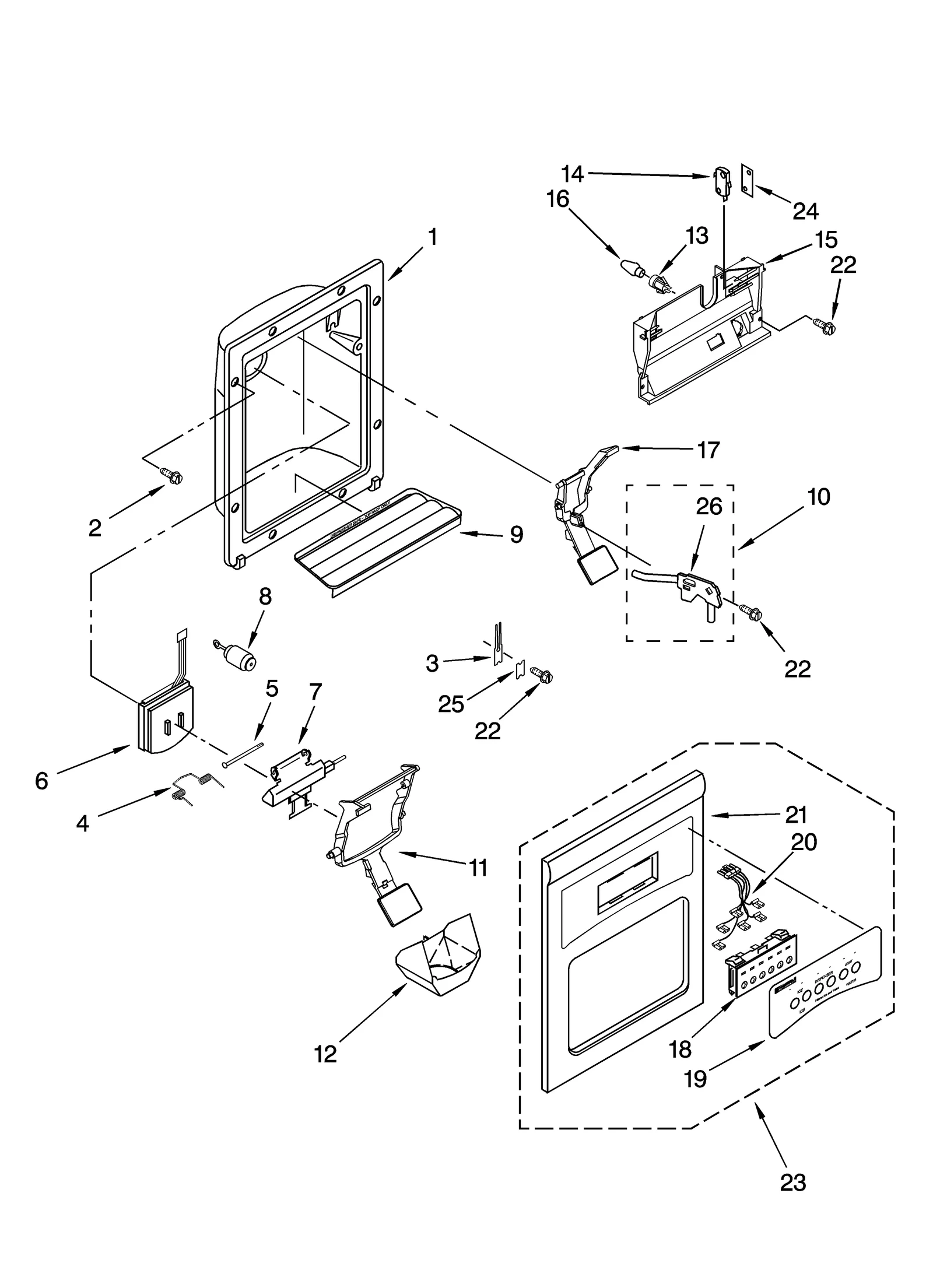 DISPENSER FRONT PARTS