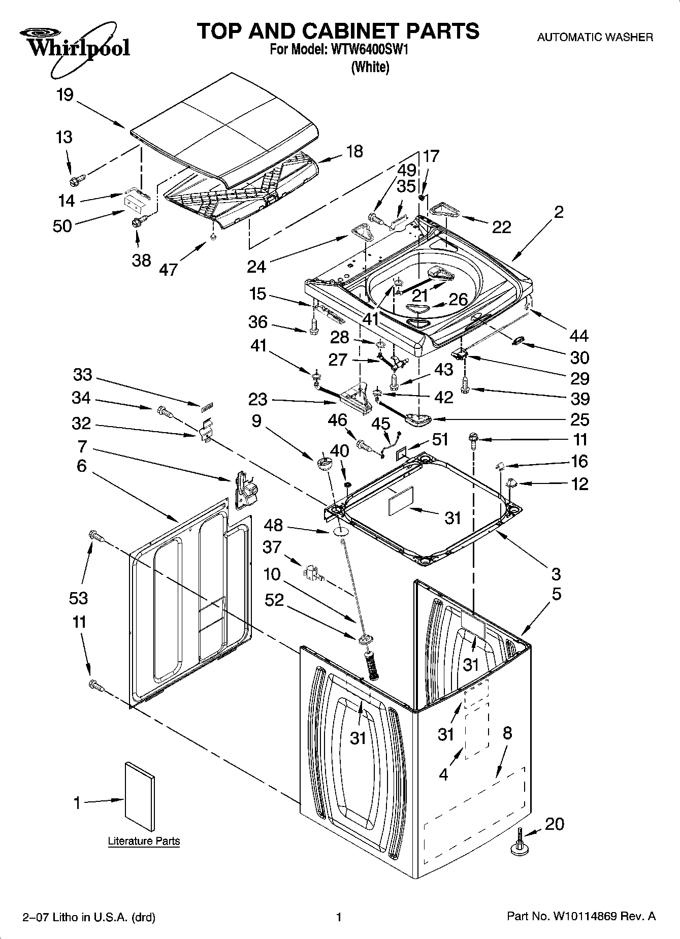 01 - TOP AND CABINET PARTS