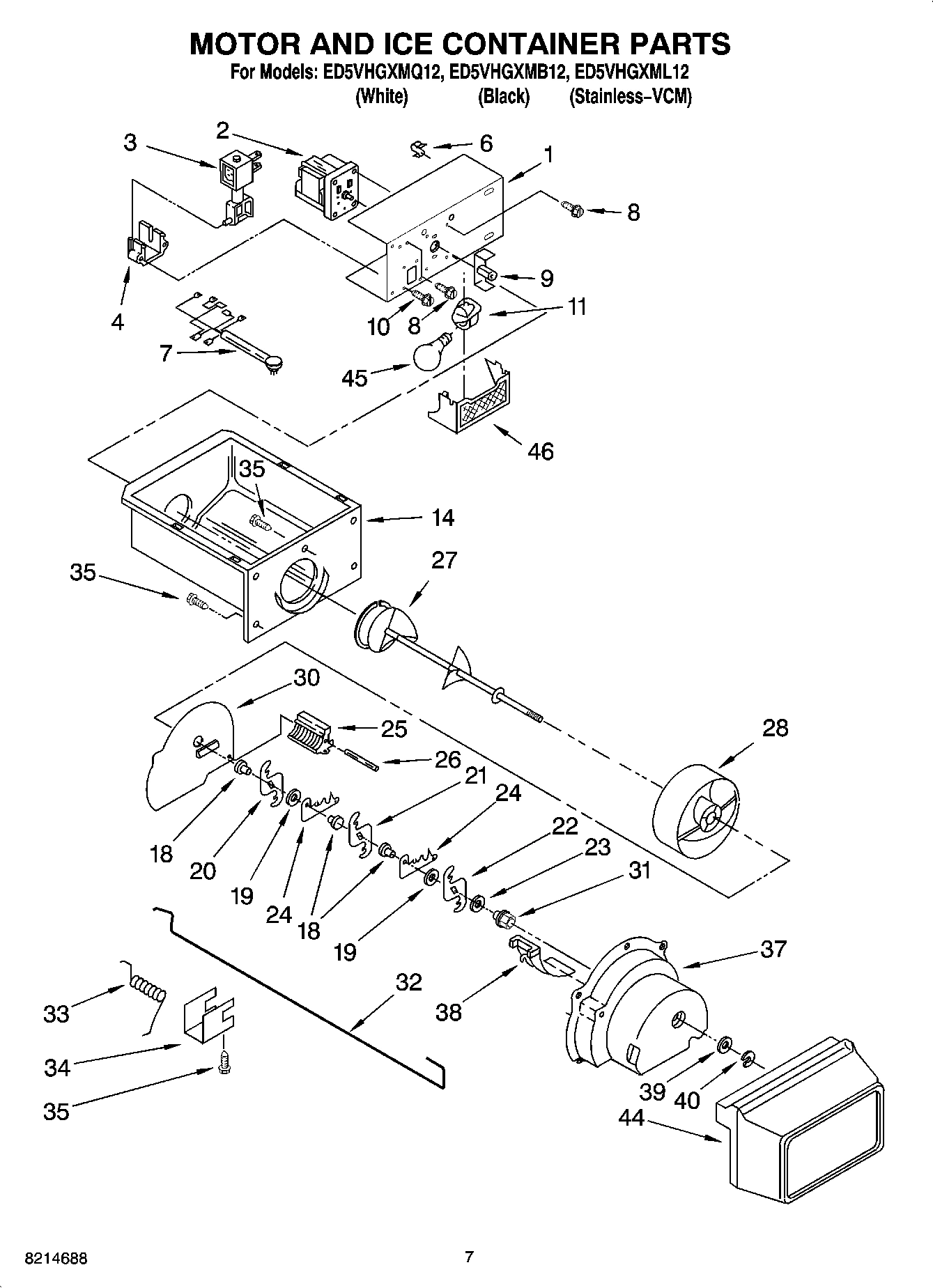 05 - MOTOR AND ICE CONTAINER PARTS