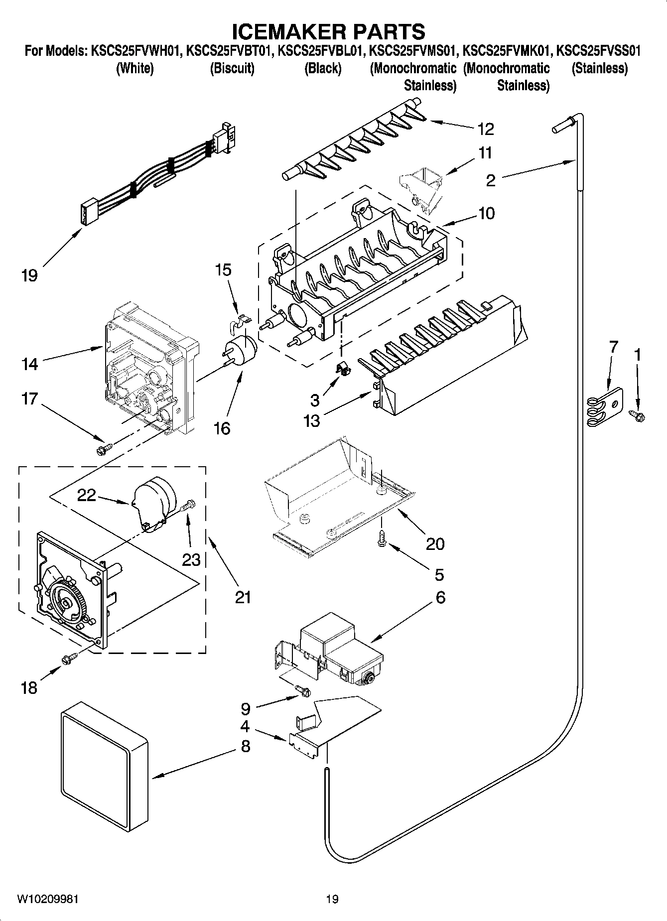 12 - ICEMAKER PARTS, OPTIONAL PARTS (NOT INCLUDED)