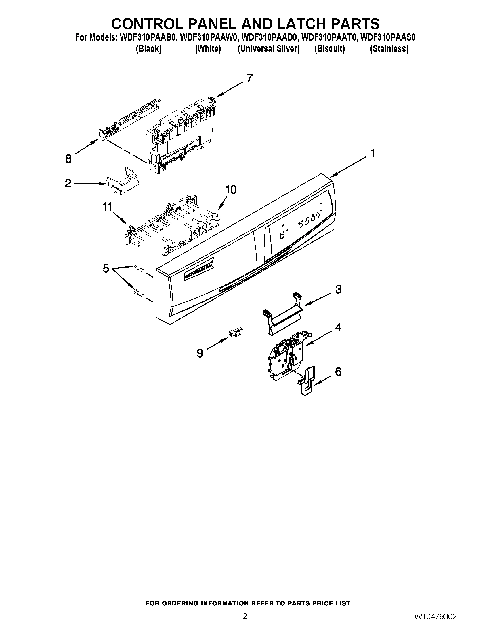 02 - CONTROL PANEL AND LATCH PARTS