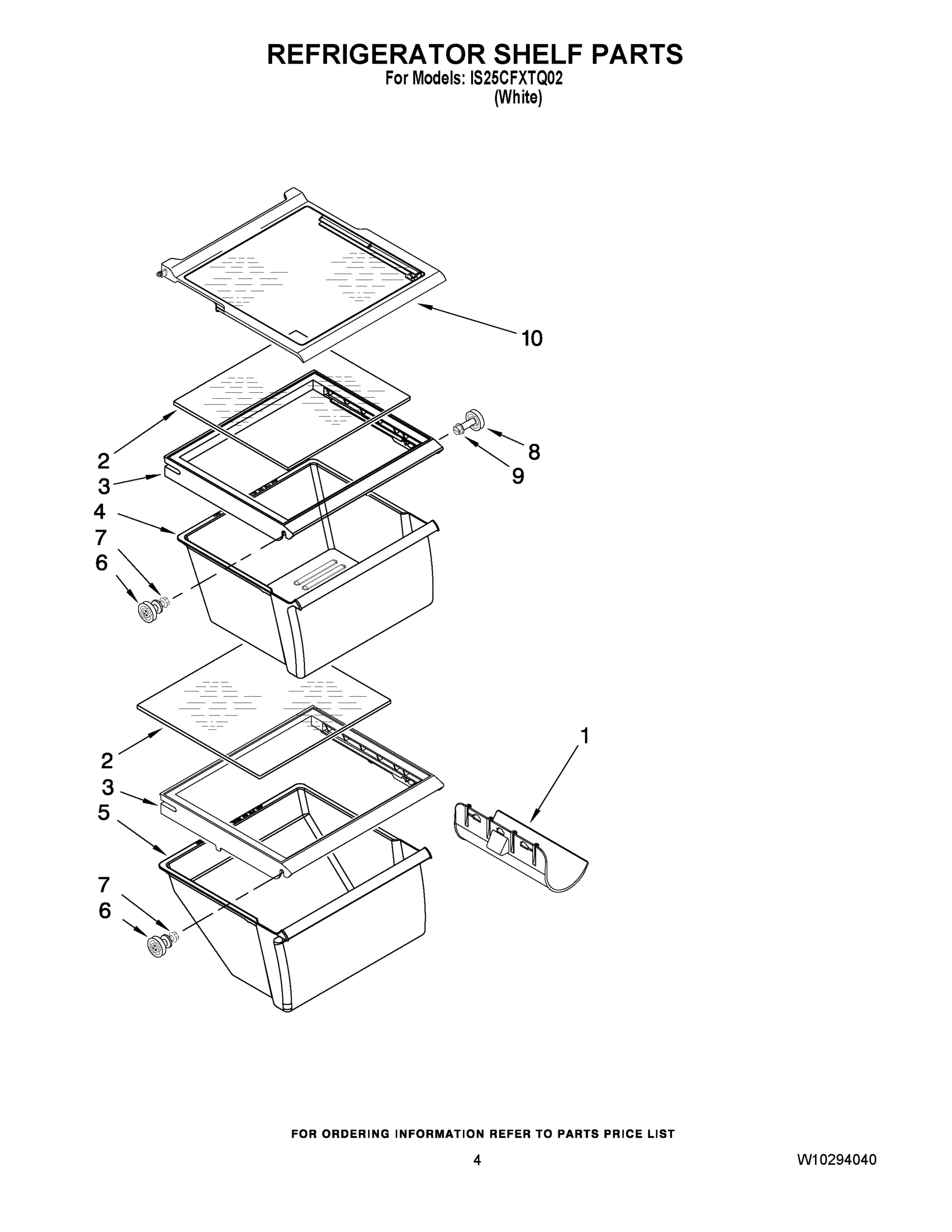 03 - REFRIGERATOR SHELF PARTS