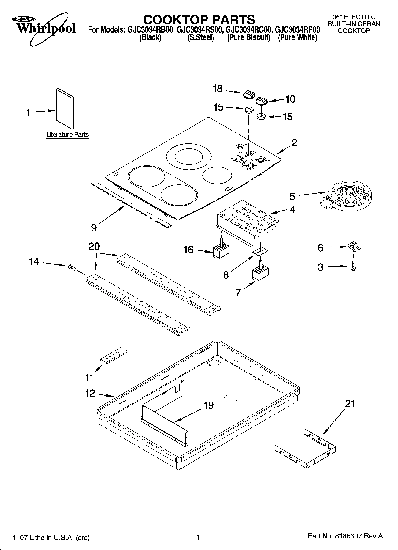 01 - COOKTOP PARTS, OPTIONAL PARTS